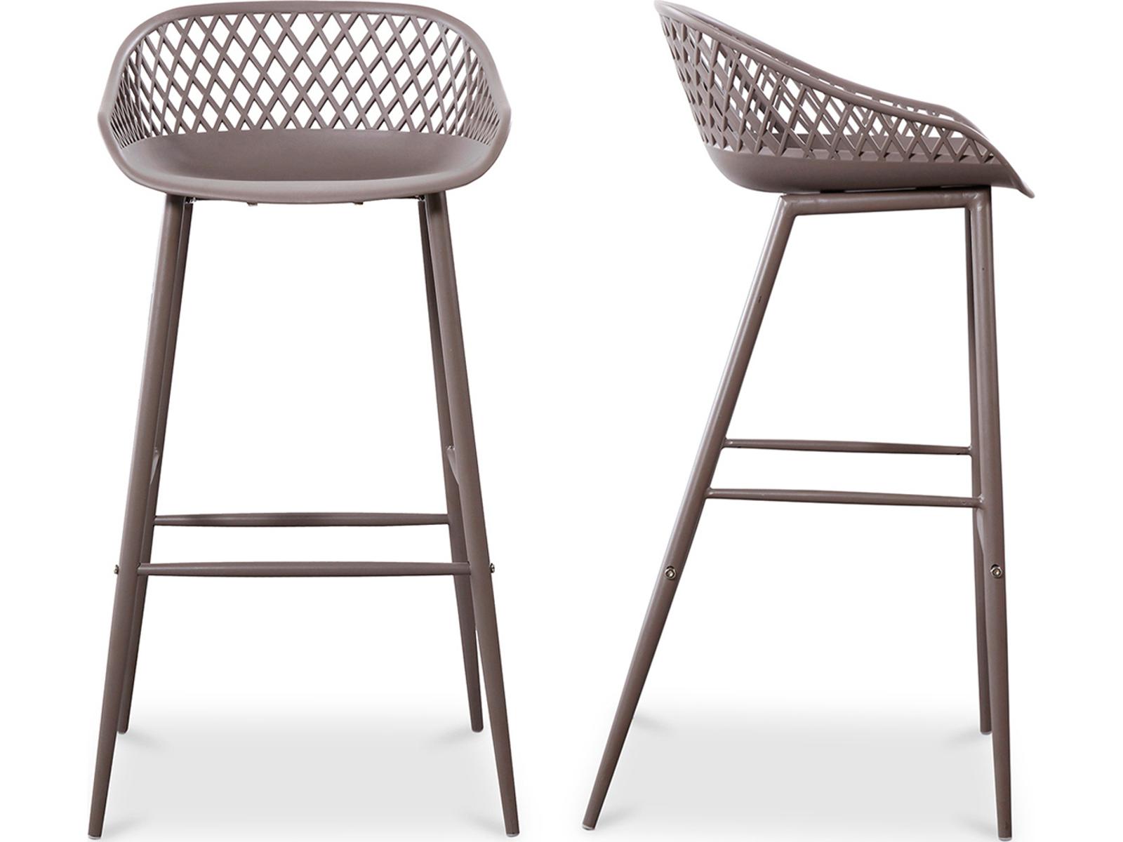 Moe's Home Outdoor Piazza Outdoor Bar Stool Grey - Set of Two