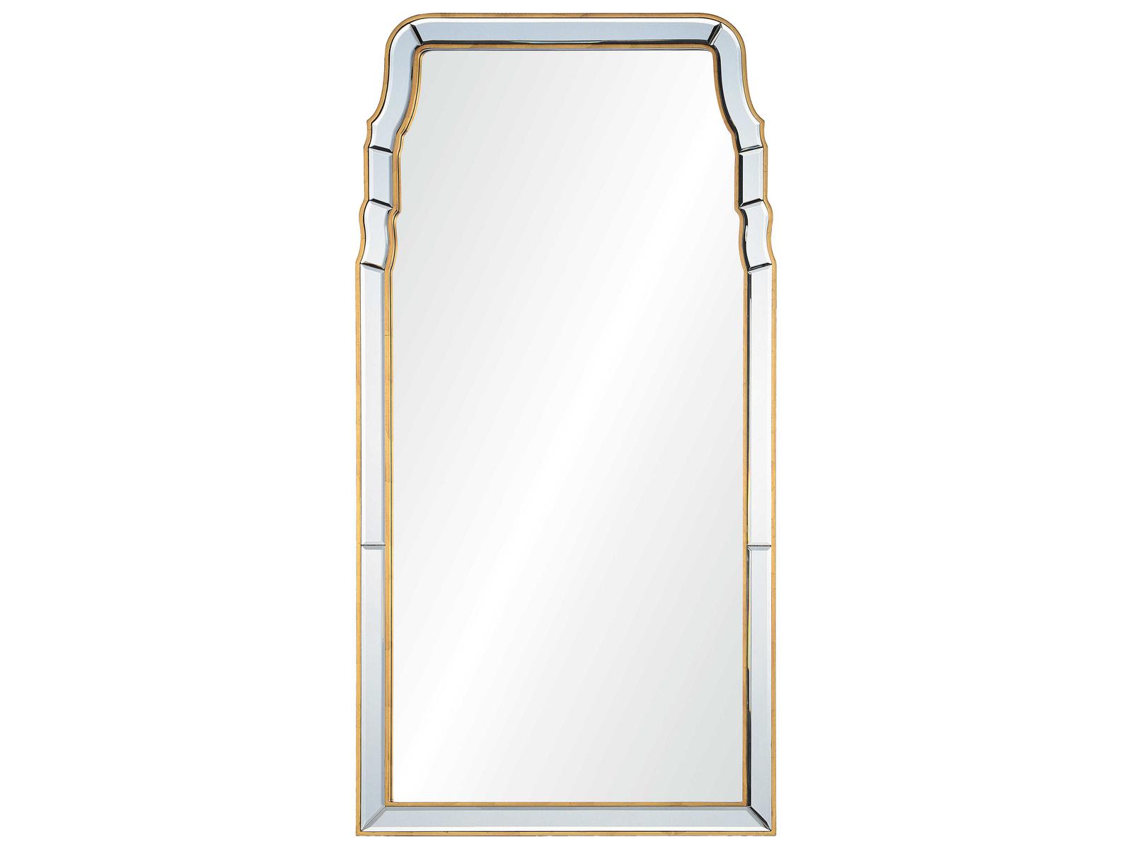 Mirror Home Distressed Gold Leaf Queen Anne Wall Mirror