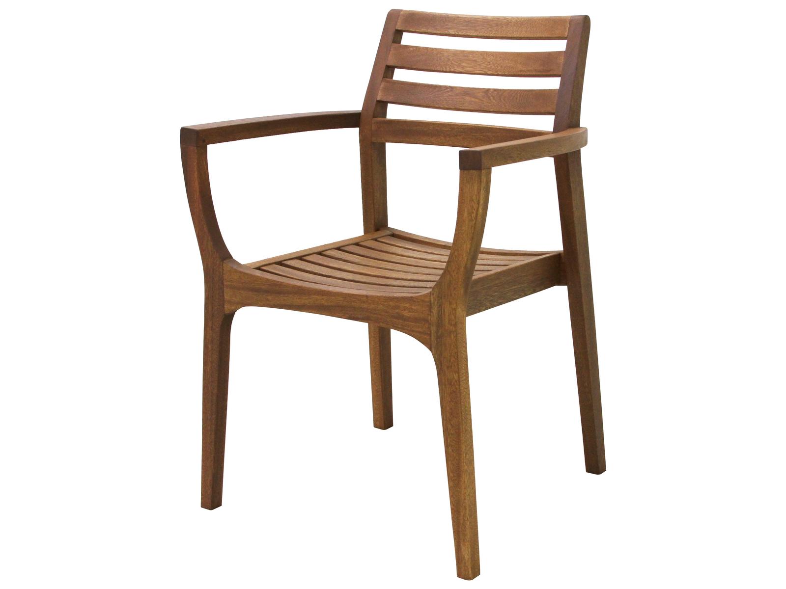 Outdoor Interiors Eucalyptus Danish Stacking Arm Chair