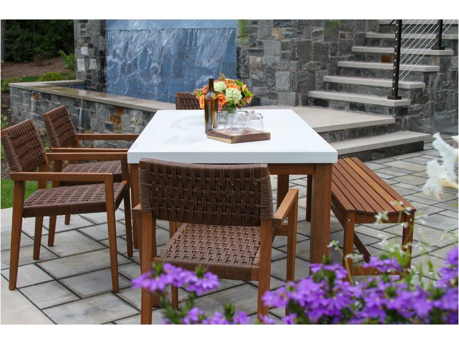 Outdoor Interiors Eucalyptus Wood Dining Set