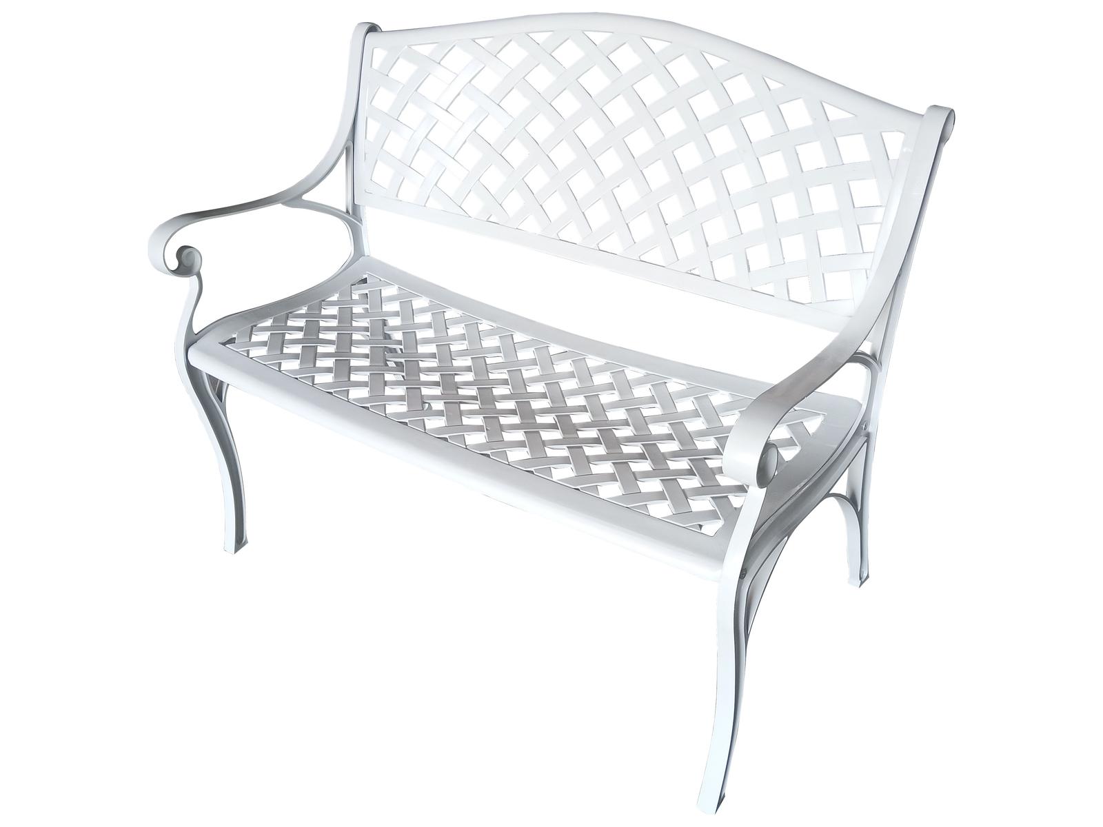 Oakland Living Aluminum Modern White Patio Bench Loveseat