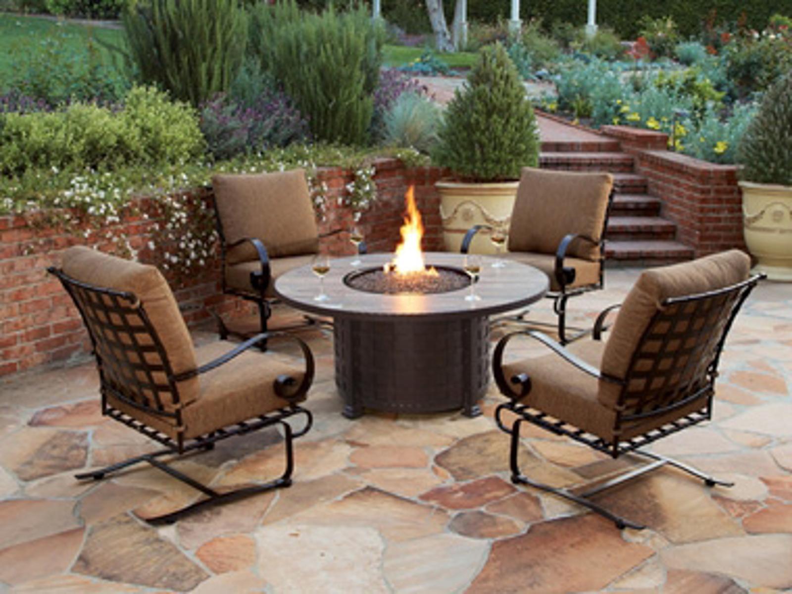OW Lee Classico Cushion Wrought Iron Outdoor Lounge Set