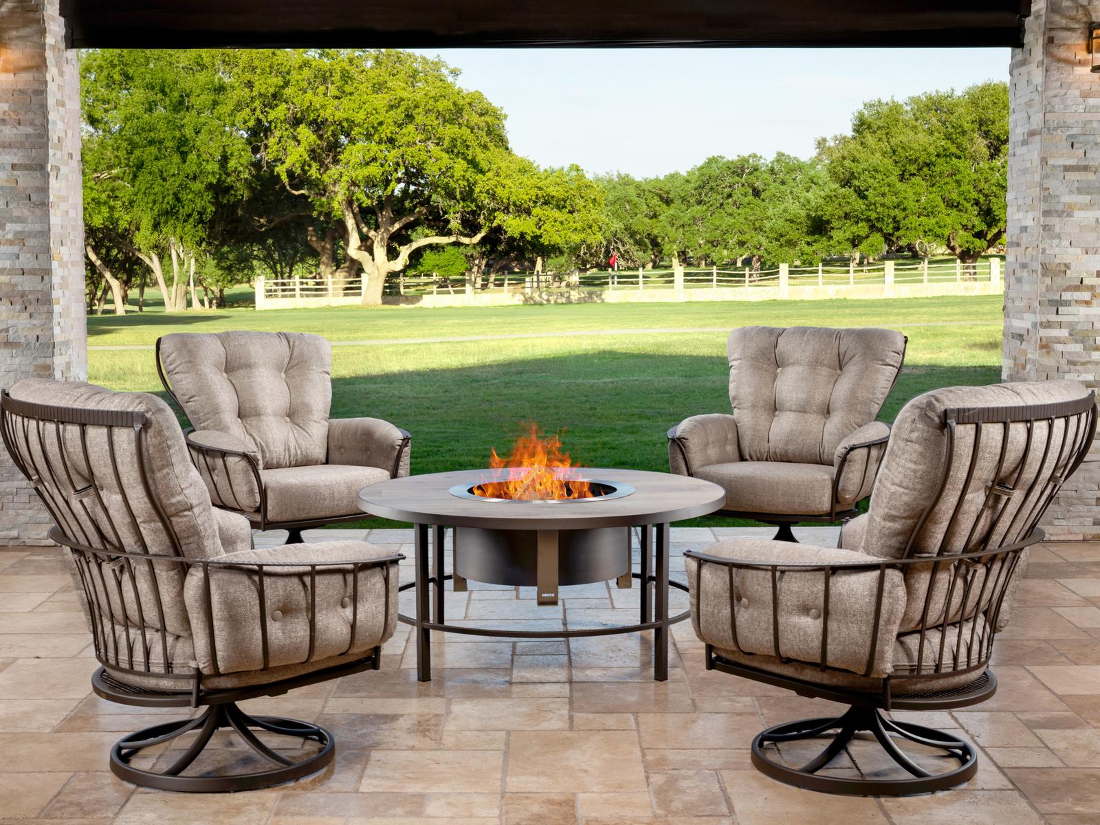 OW Lee Monterra Wrought Iron Cushion Lounge Set