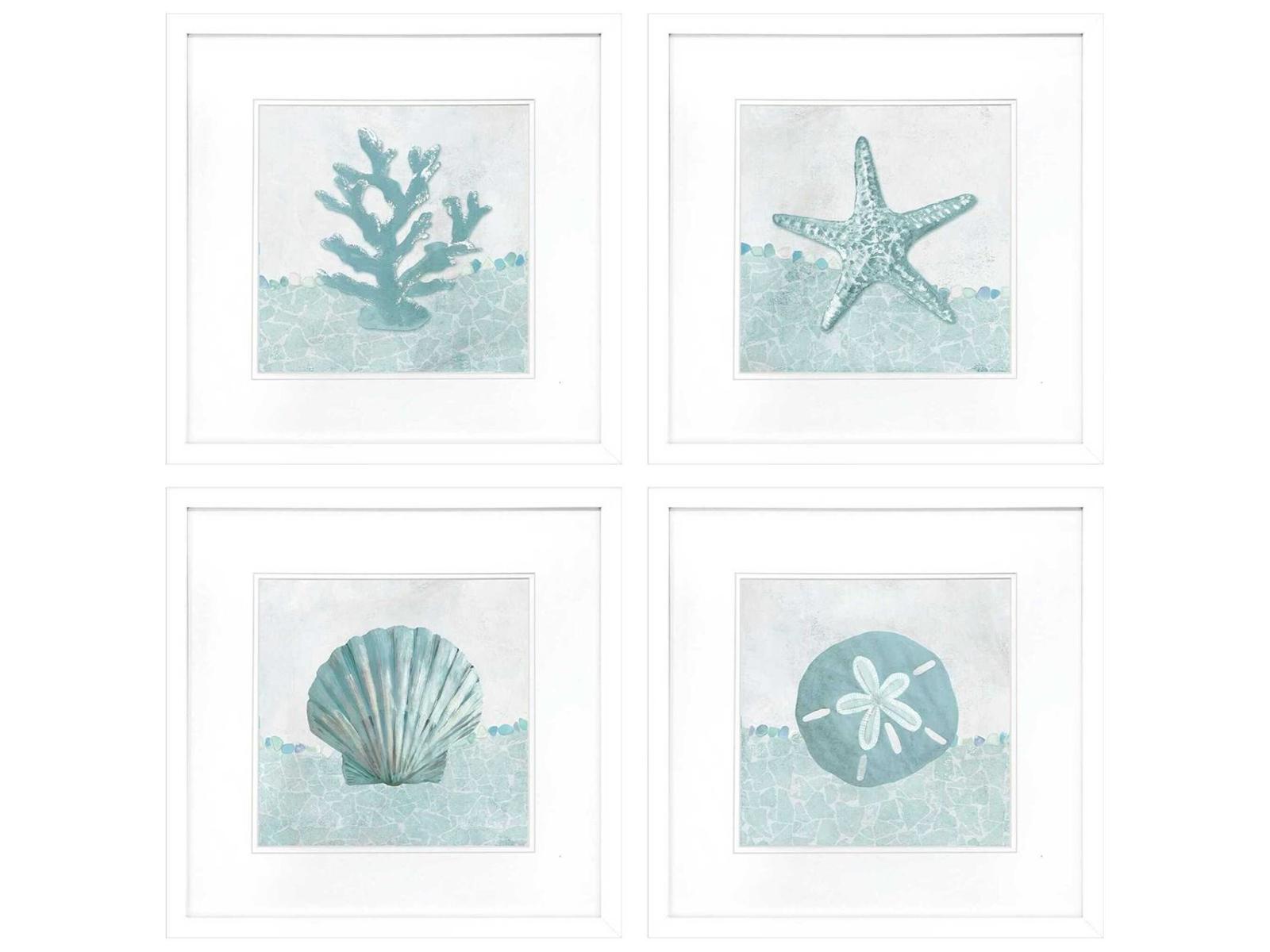 Paragon Animals Coastal Mosaic Wall Art Set of 4