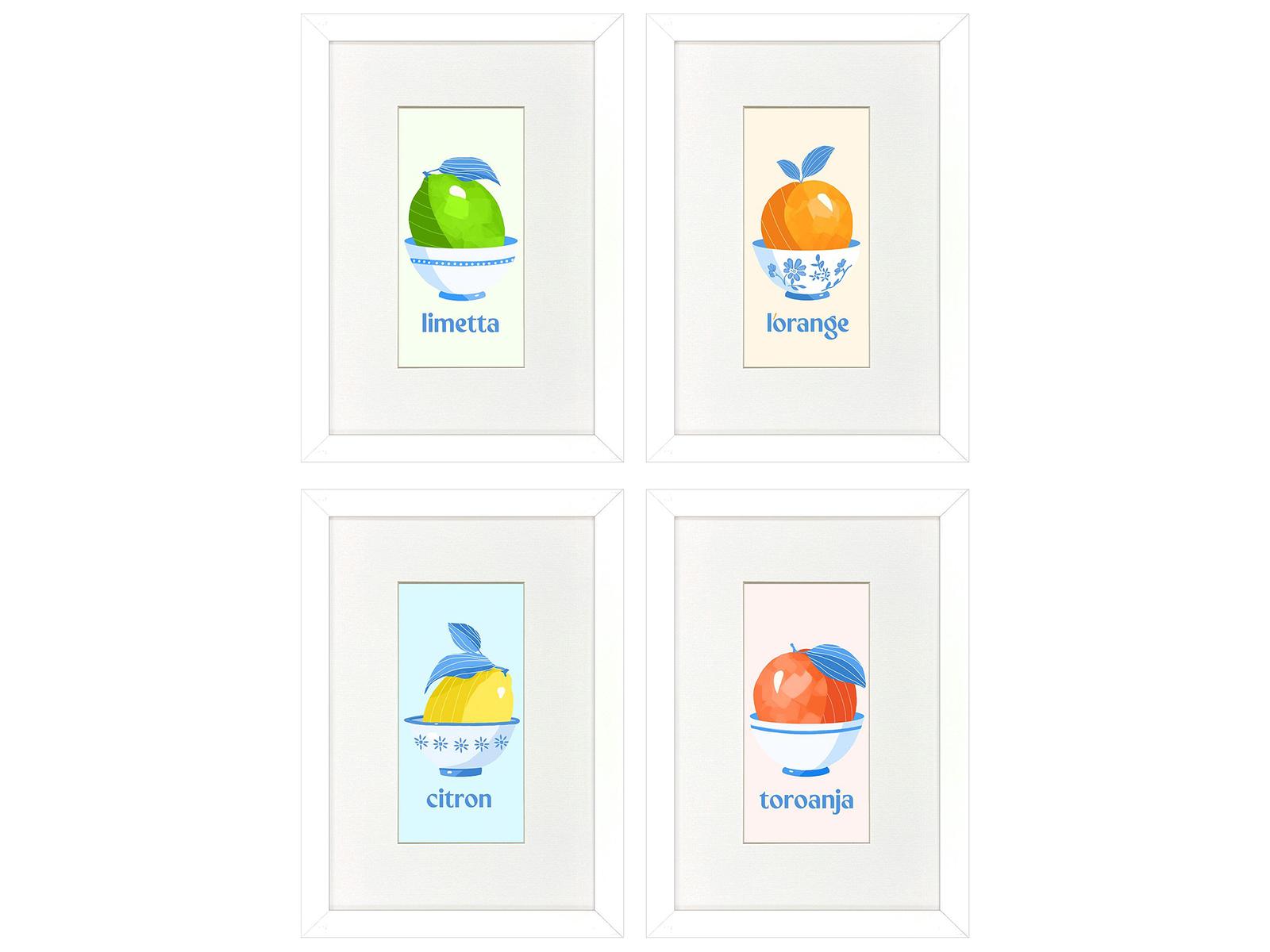 Paragon Love of Fruit Framed Art - Set of 4
