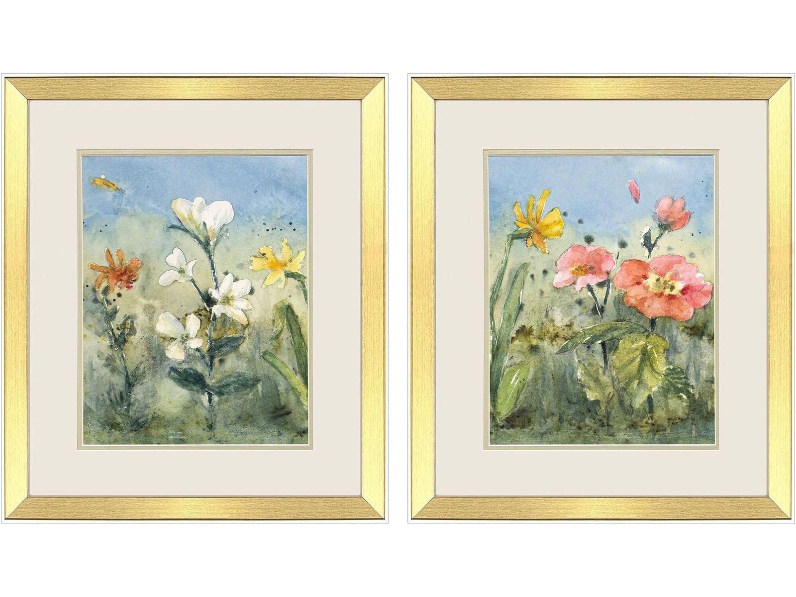Paragon Summer Wildflowers I Framed Art - Set of 2