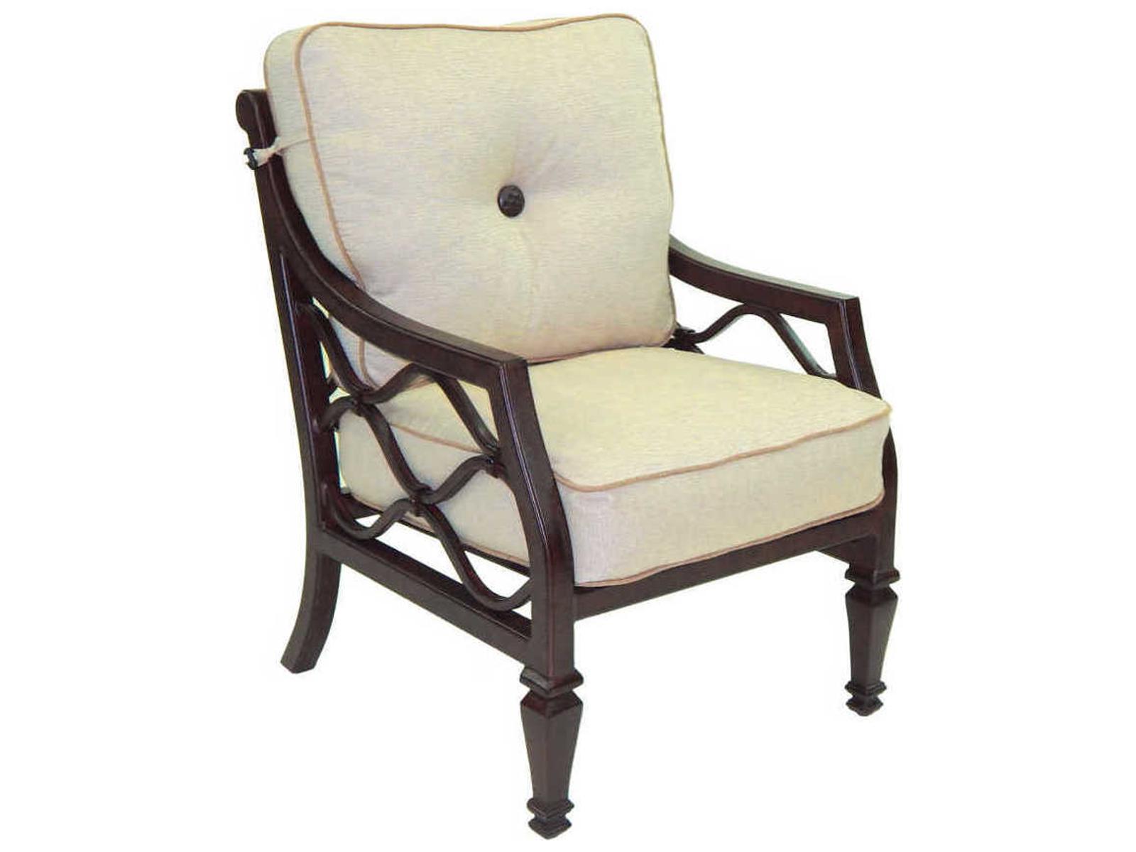Castelle Villa Bianca Cushion Dining Cast Aluminum Outdoor Dining Arm Chair