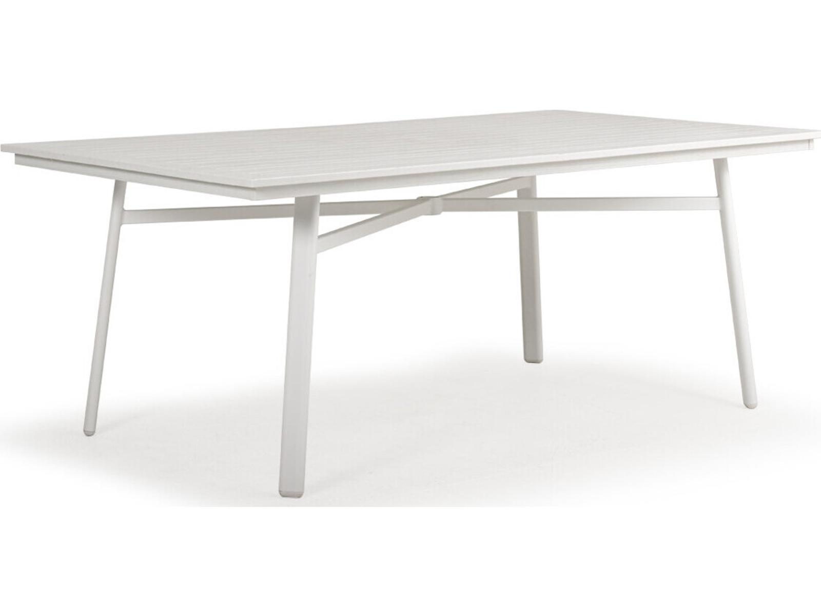 Watermark Living Sandoval Faux Wood Rectangular Dining Table Top with Umbrella Hole