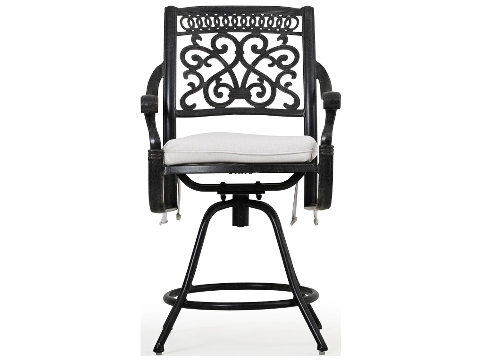 Watermark Living Dauphine Cast Aluminum Swivel Counter Height Stool