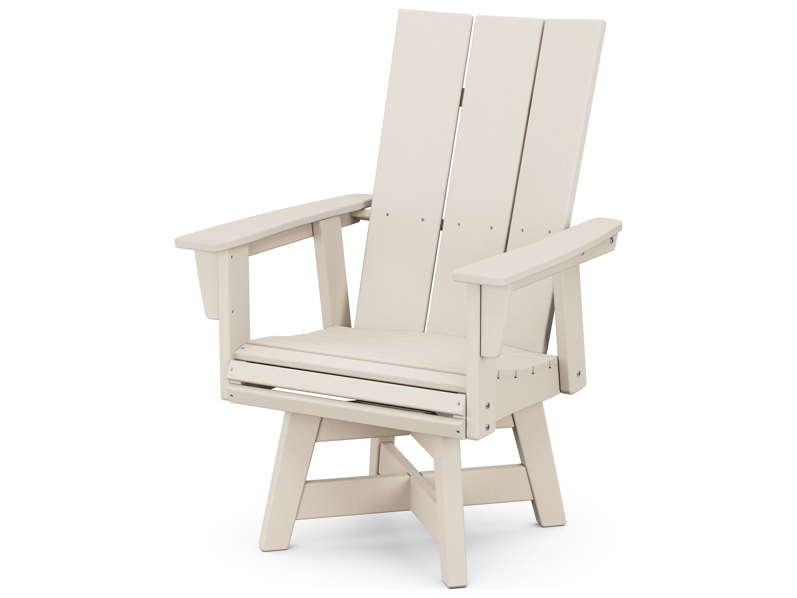 POLYWOOD Curveback Adirondack Swivel Dining Arm Chair