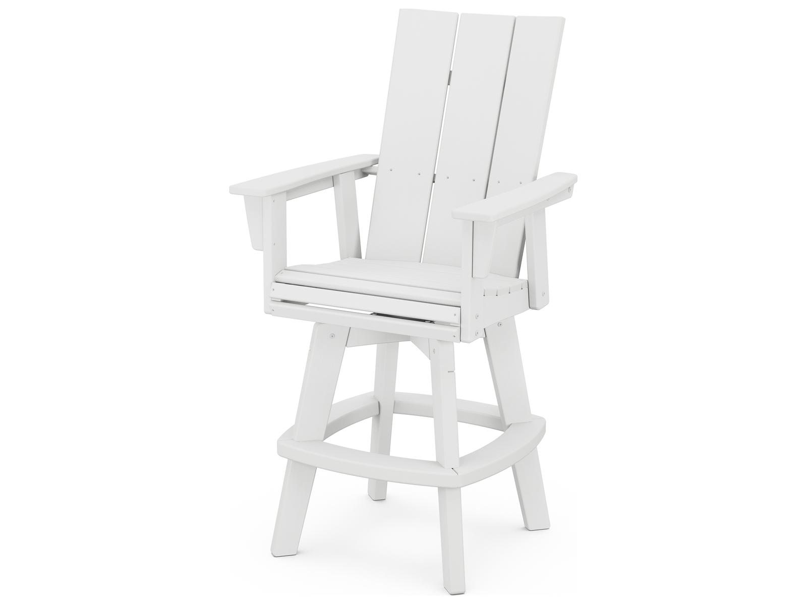 POLYWOOD® POLYWOOD Modern Curveback Adirondack Swivel Bar Chair
