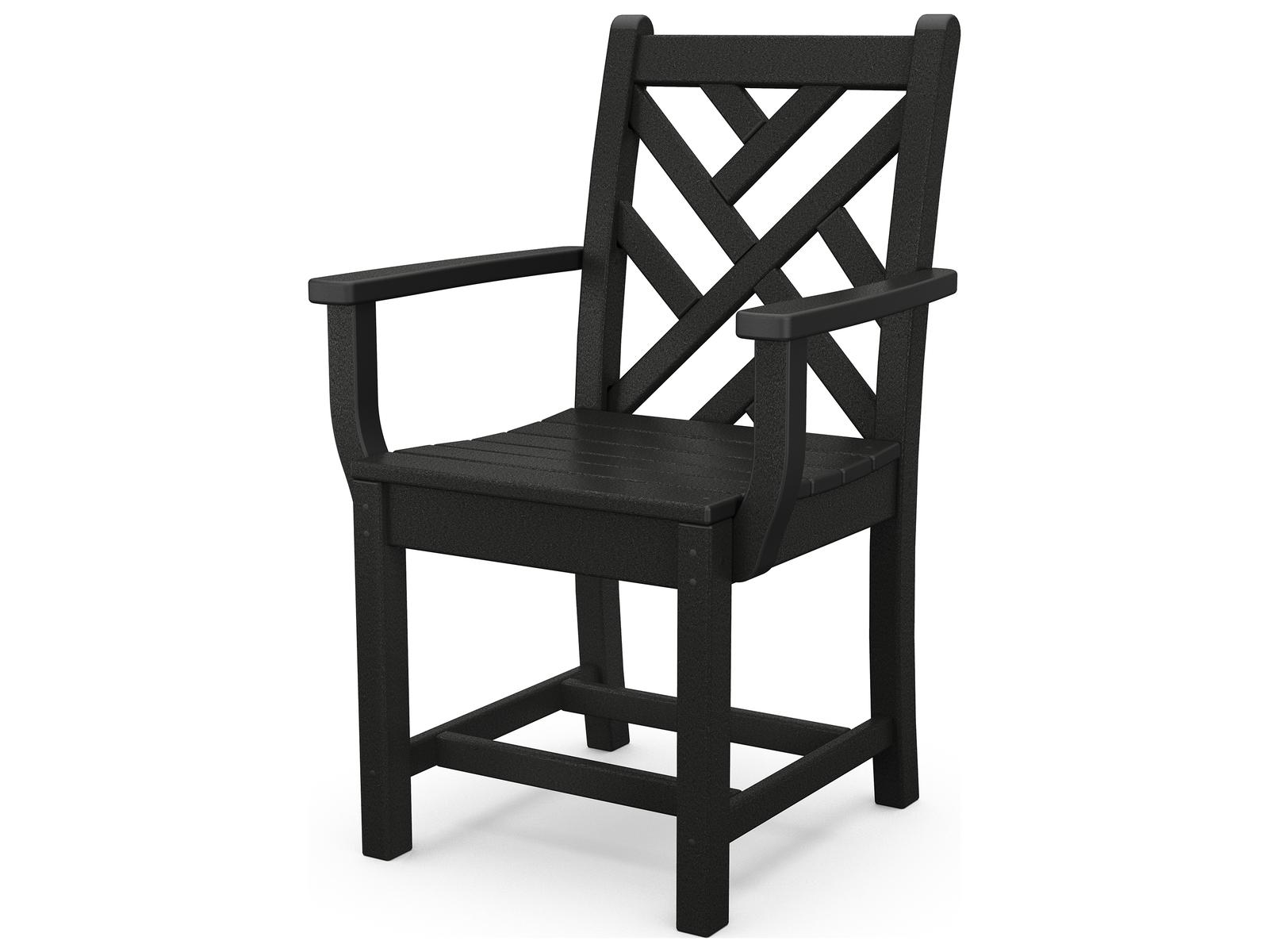 POLYWOOD Chippendale Nautical Trestle Dining Arm Chair