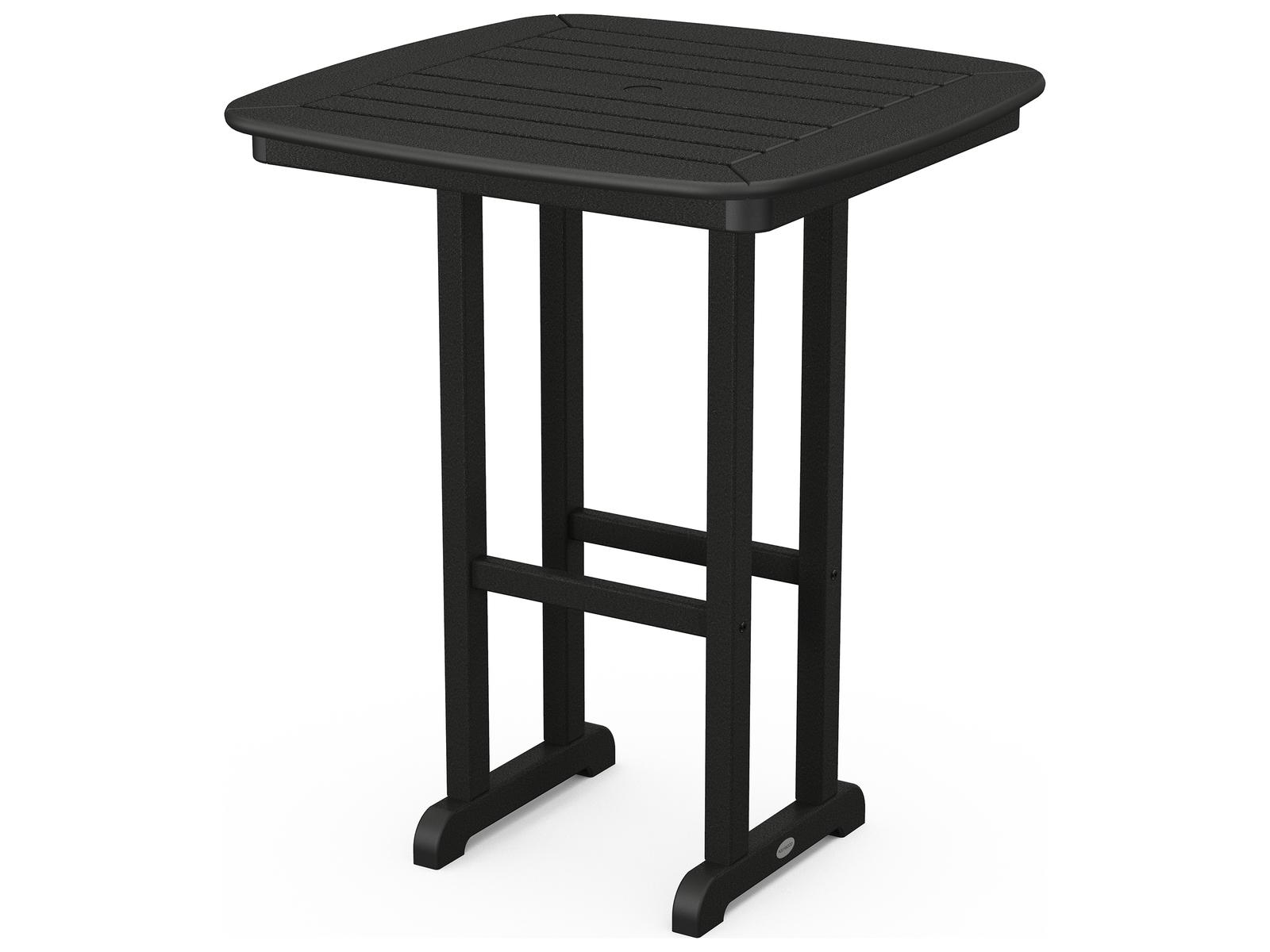 POLYWOOD® Nautical Recycled Plastic Square Outdoor Patio Counter Height Table