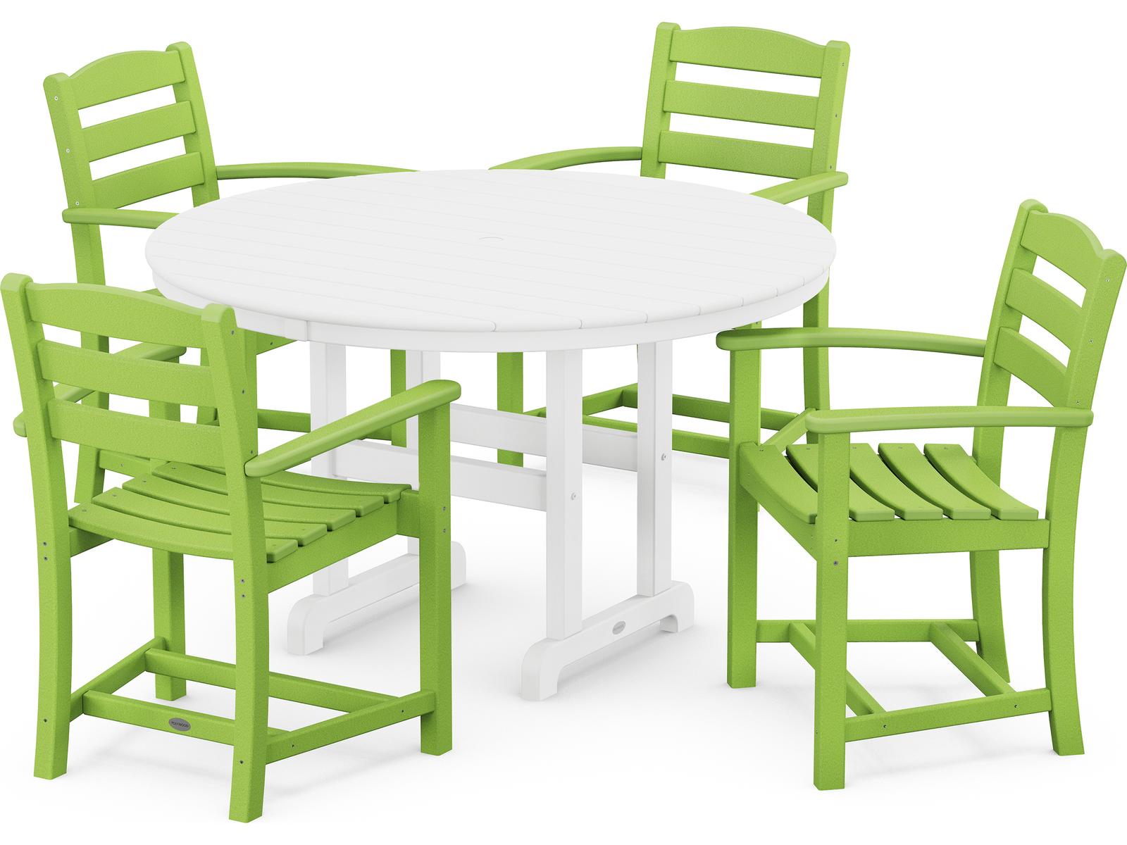 POLYWOOD® La Casa Cafe Recycled Plastic 5 Piece Patio Dining Set