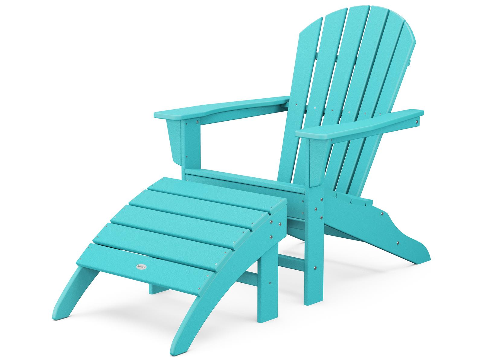 POLYWOOD® South Beach Recycled Plastic 2 Piece Adirondack Lounge Set