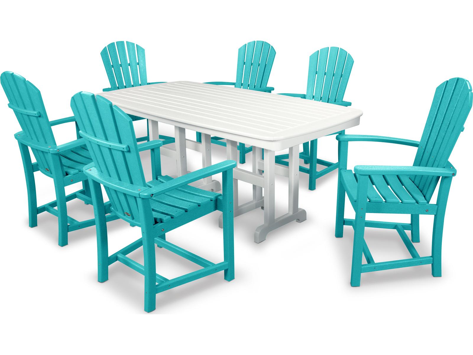 POLYWOOD® Palm Coast Recycled Plastic 7 Piece Patio Dining Set