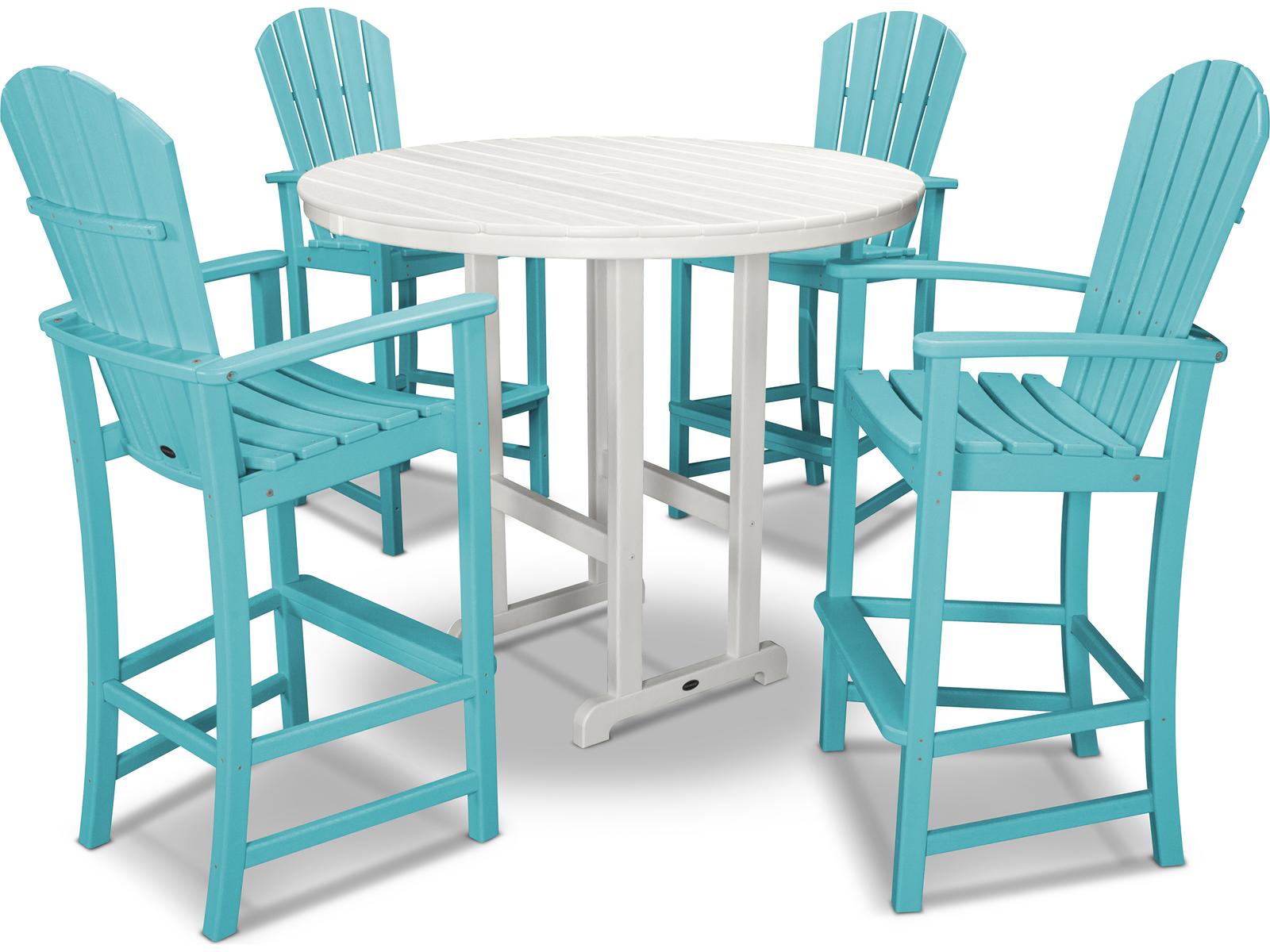 POLYWOOD® Palm Coast Recycled Plastic 5 Piece Bar Set