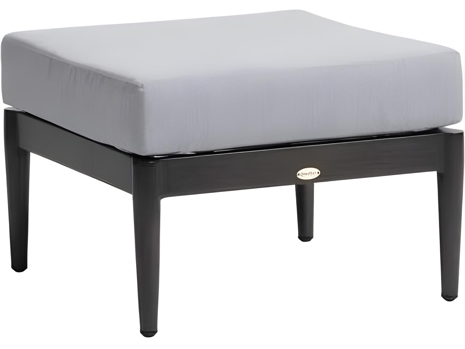 Ratana Bolano Silver Ash Grey Aluminum Cushion Ottoman