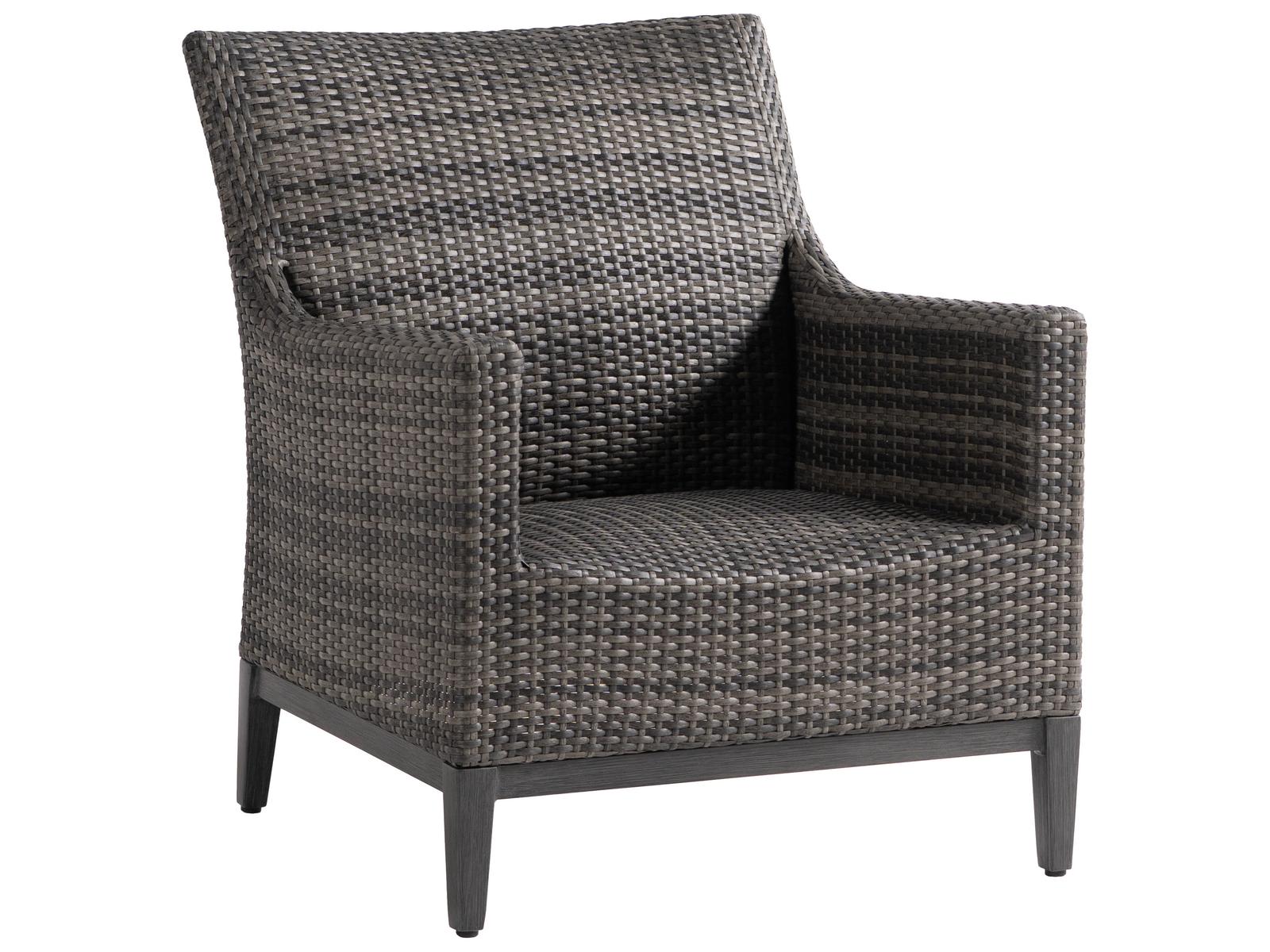 RataNa Ratana Biltmore Pewter Wicker Lounge Chair with Opal Grey Frame