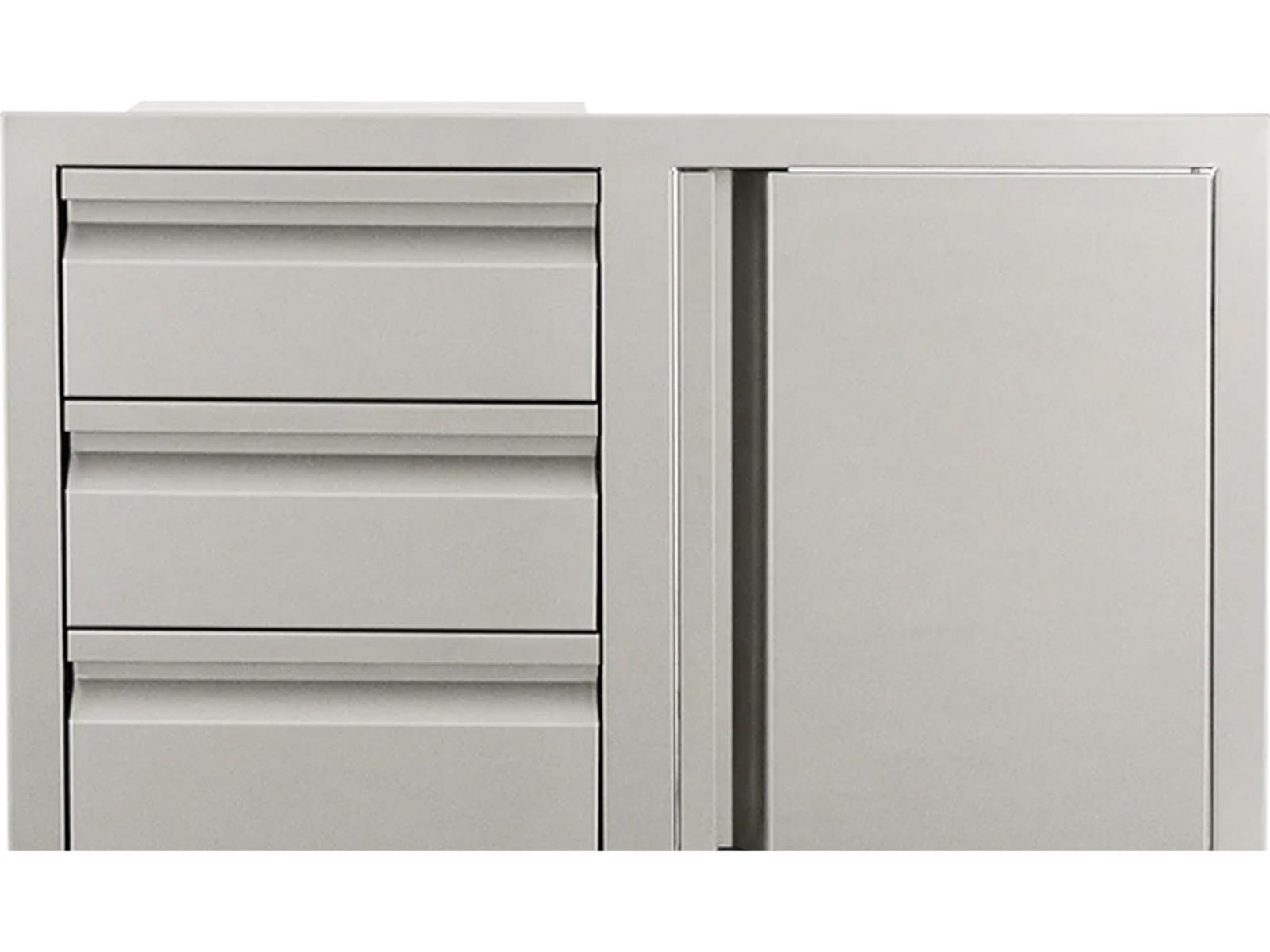 RCS Grills Stainless Steel Triple Drawer with Single Door