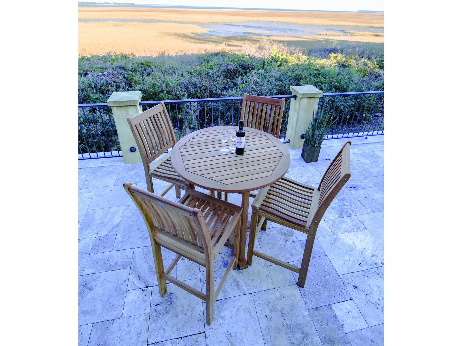 Royal Teak Collection Round Patio Bar Table