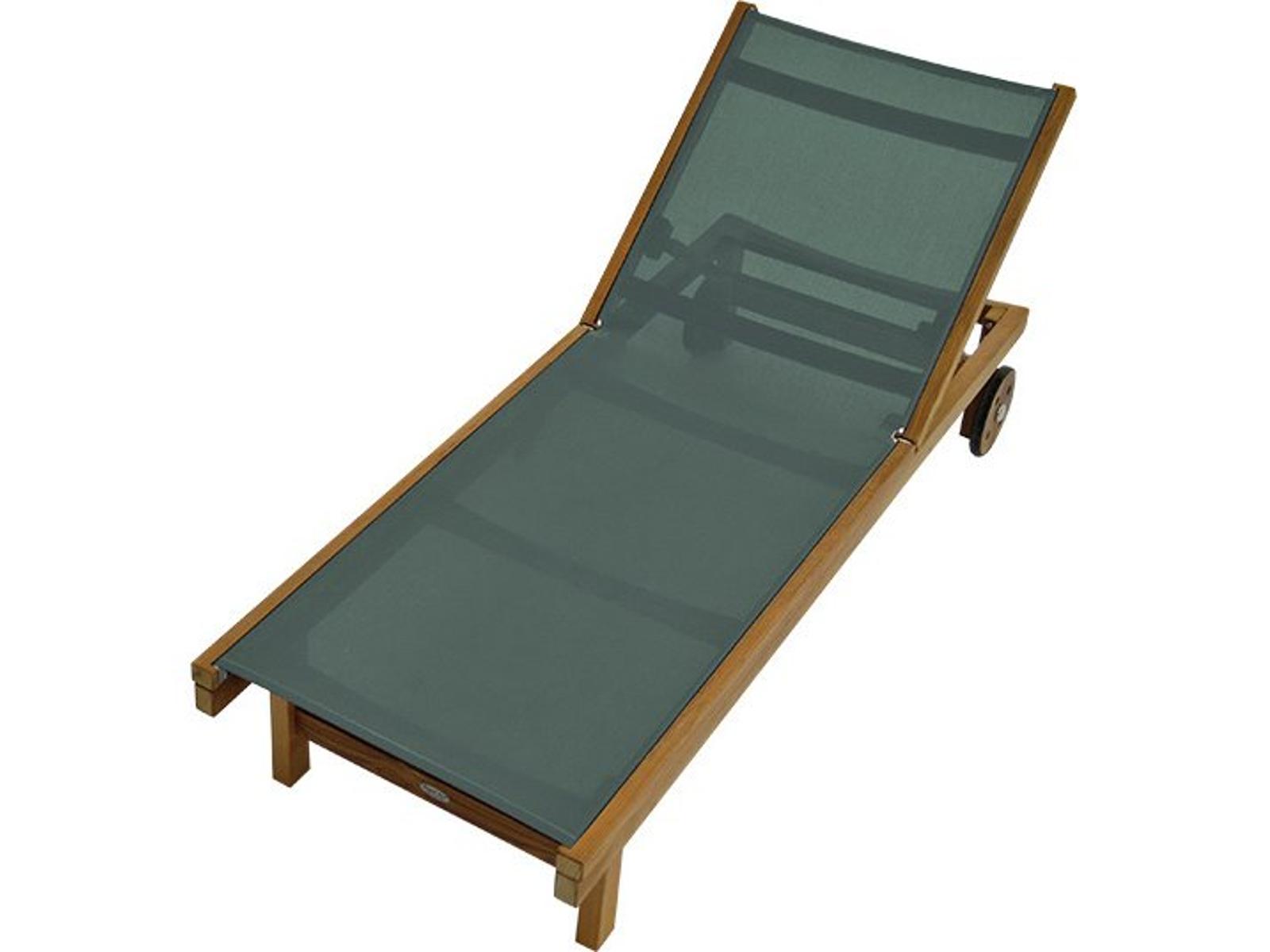 Royal Teak Collection Sundaze Moss Sling Adjustable Outdoor Chaise Lounge