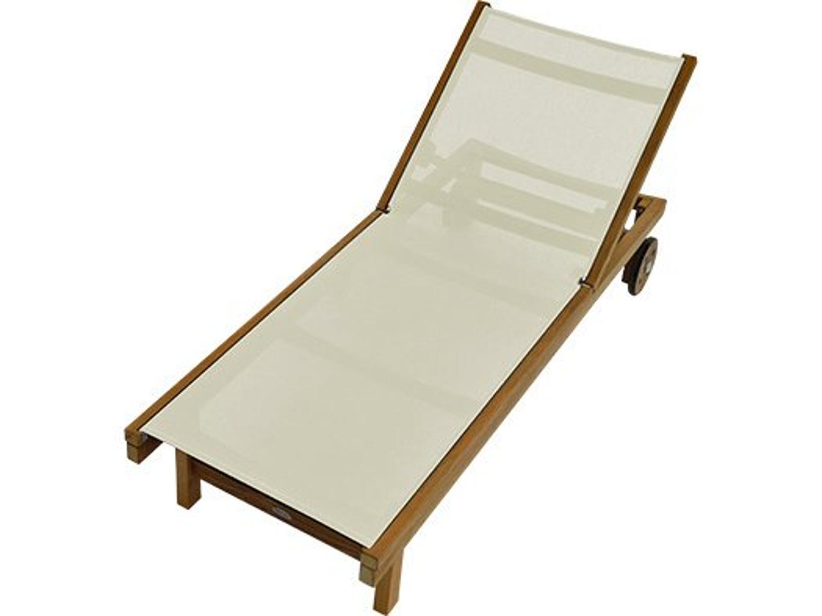 Royal Teak Collection Sundaze White Sling Adjustable Patio Chaise Lounge