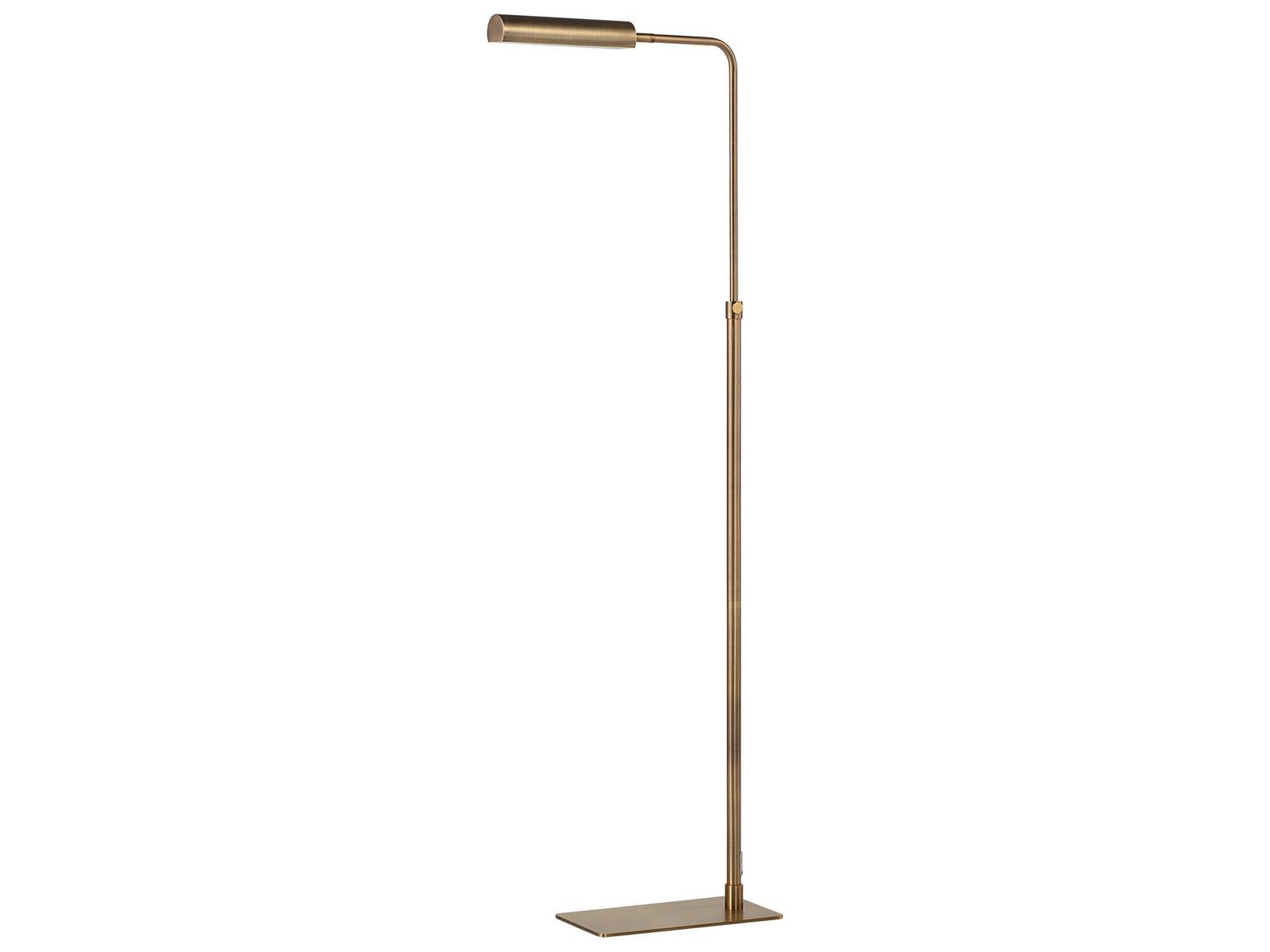 Renwil Kane Plated Dark Antique Brushed Brass Gold Floor Lamp