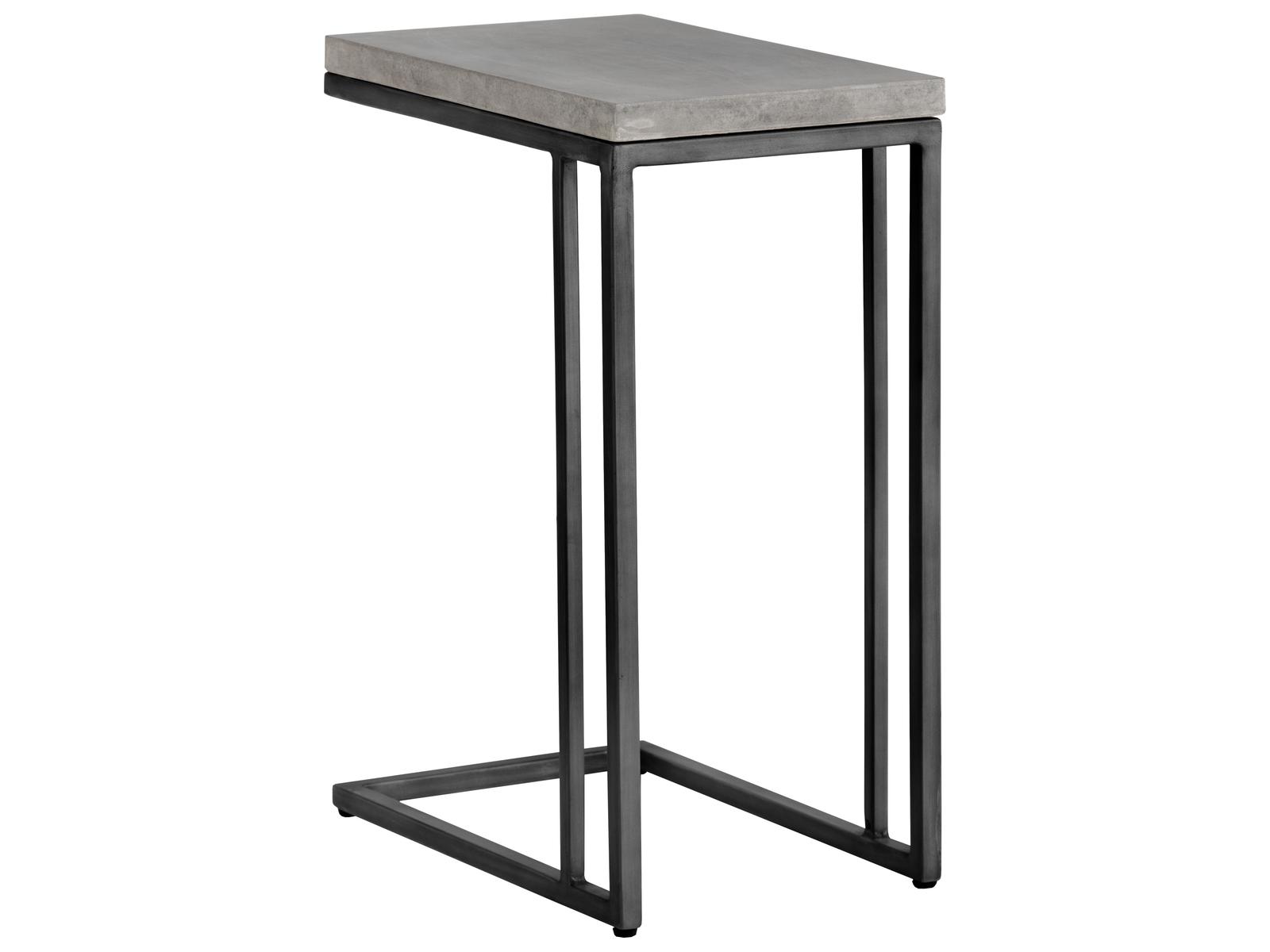 Sunpan Outdoor Solterra Sawyer Steel Black Rectangular End Table