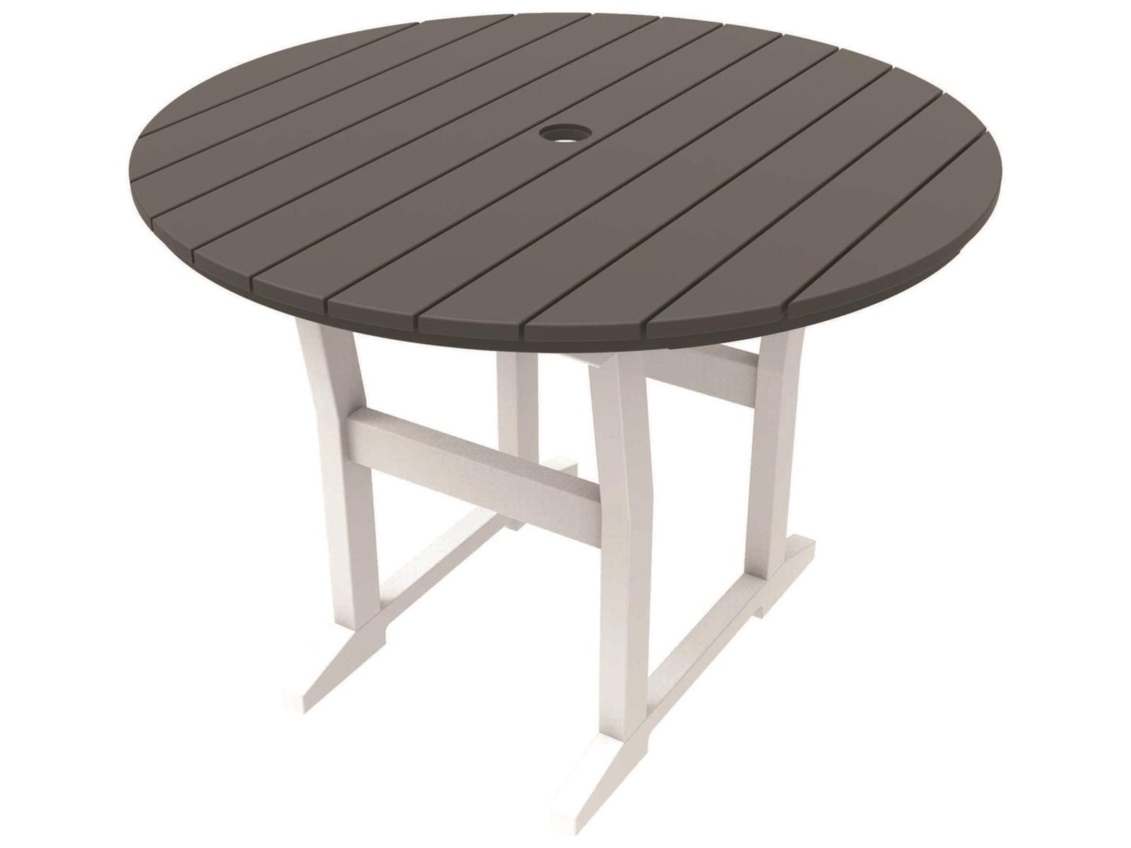 40 inch round patio table with umbrella hole Seaside Casual Coastline Cafe 40-Inch Round Dining Table with Umbrella Hole