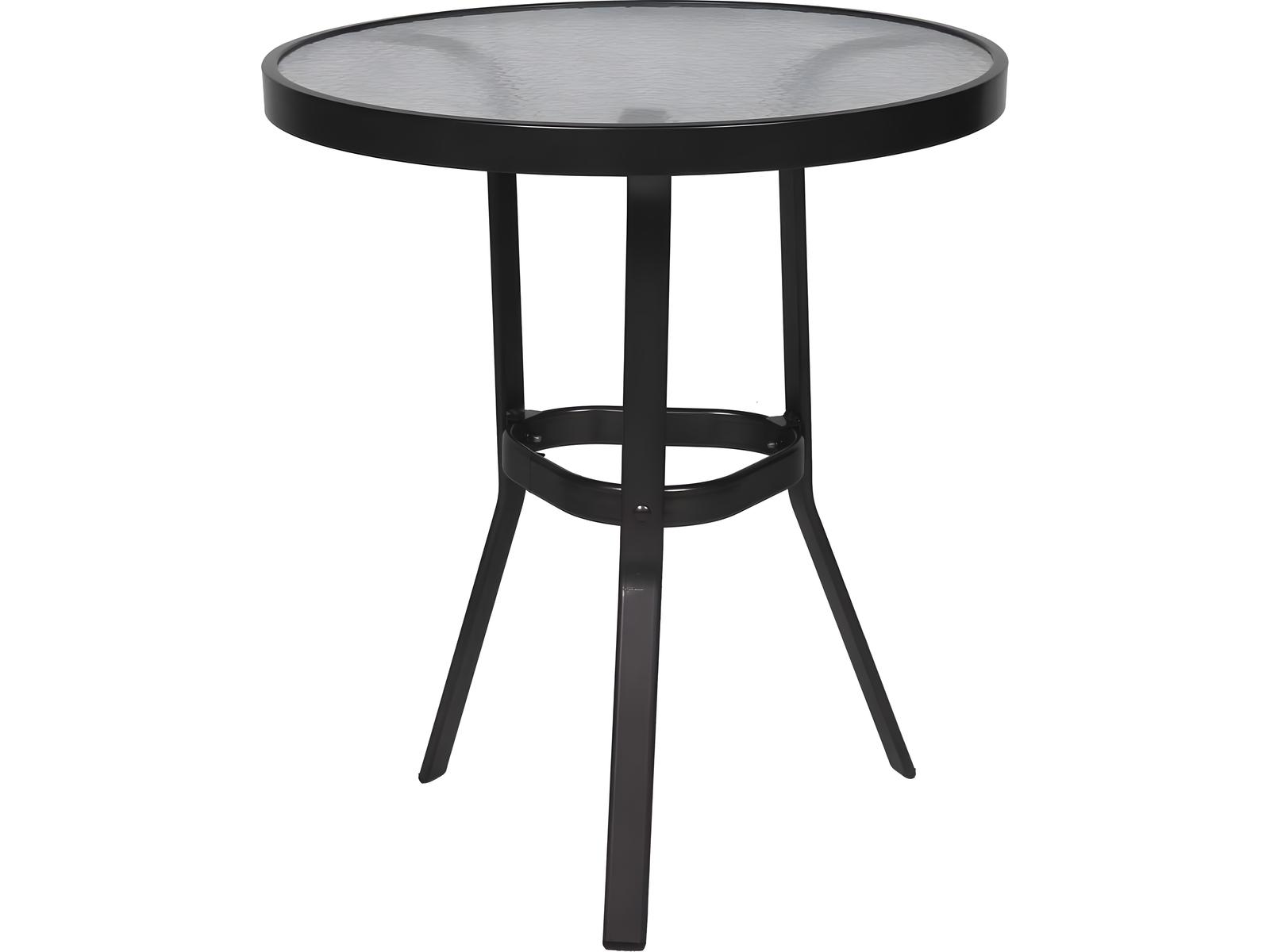 Suncoast Aluminum Round Glass Top Gathering Height Table