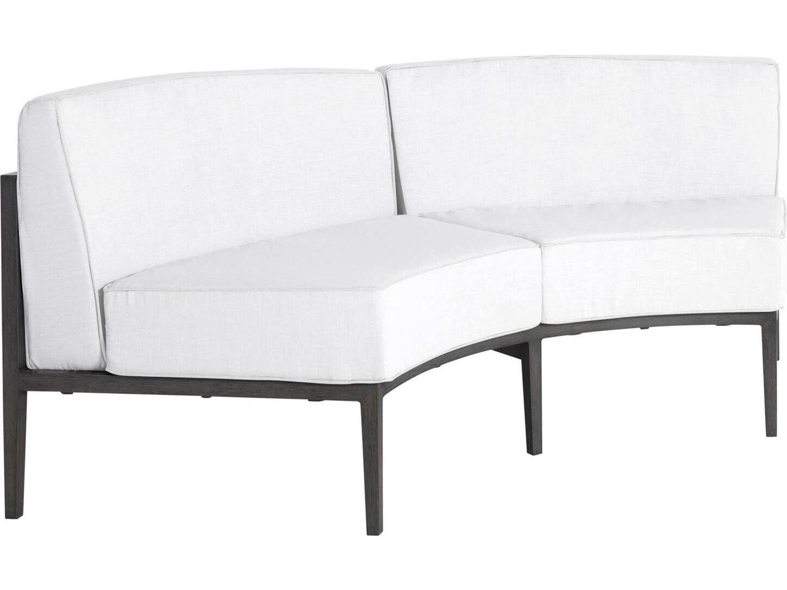 Summer Classics Santa Barbara Aluminum Slate Grey Sectional Curved Corner Patio Lounge Chair