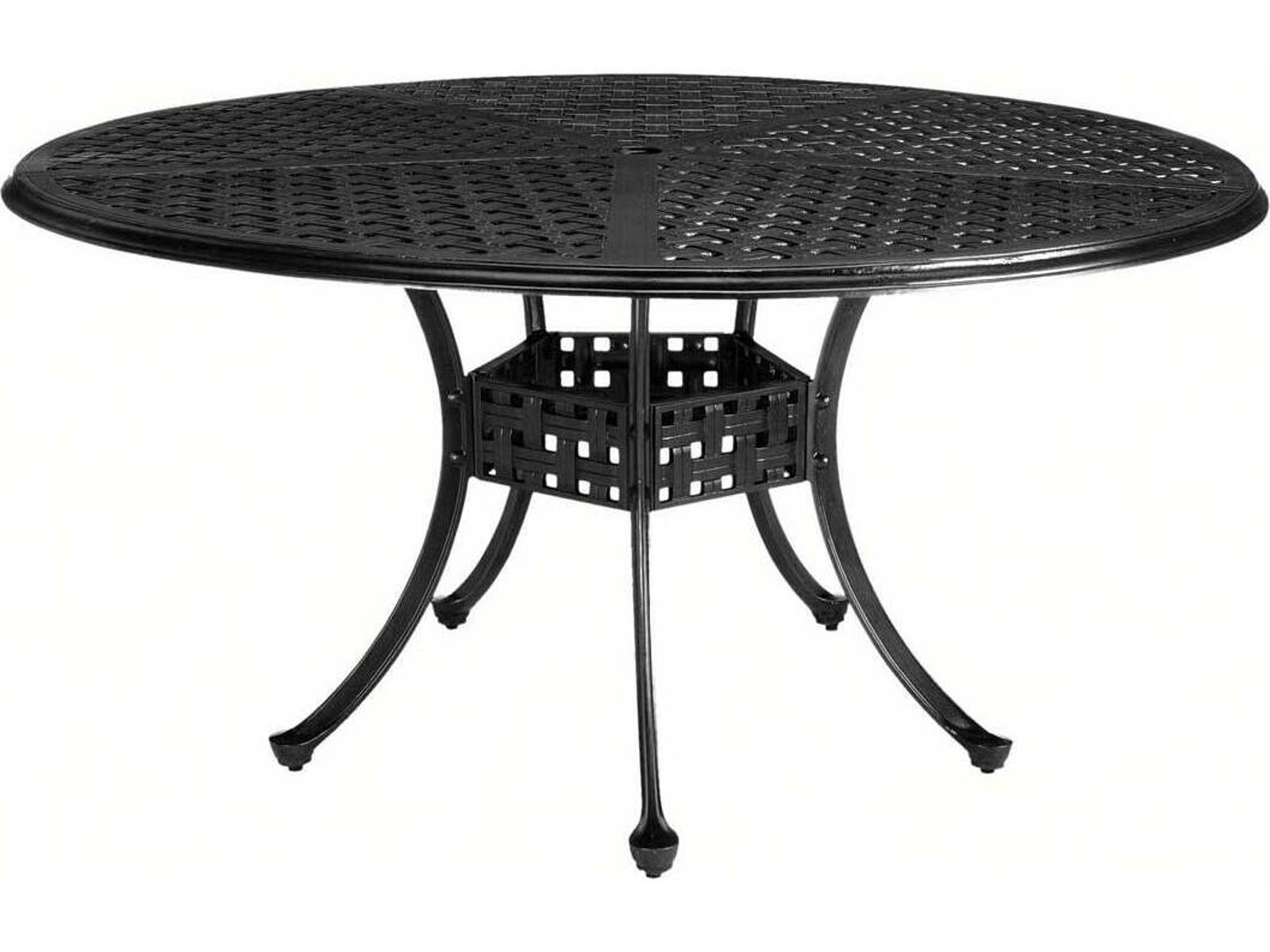 Summer Classics Double Lattice Cast Aluminum Round Outdoor Dining Table