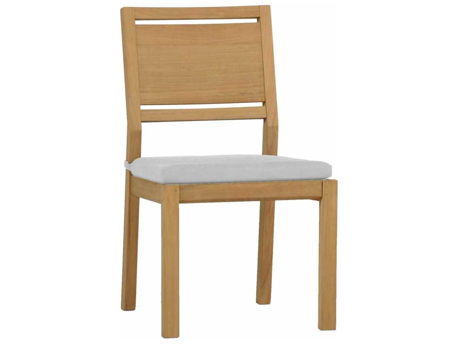 Summer Classics Avondale Teak Patio Dining Arm Chair with Cushion