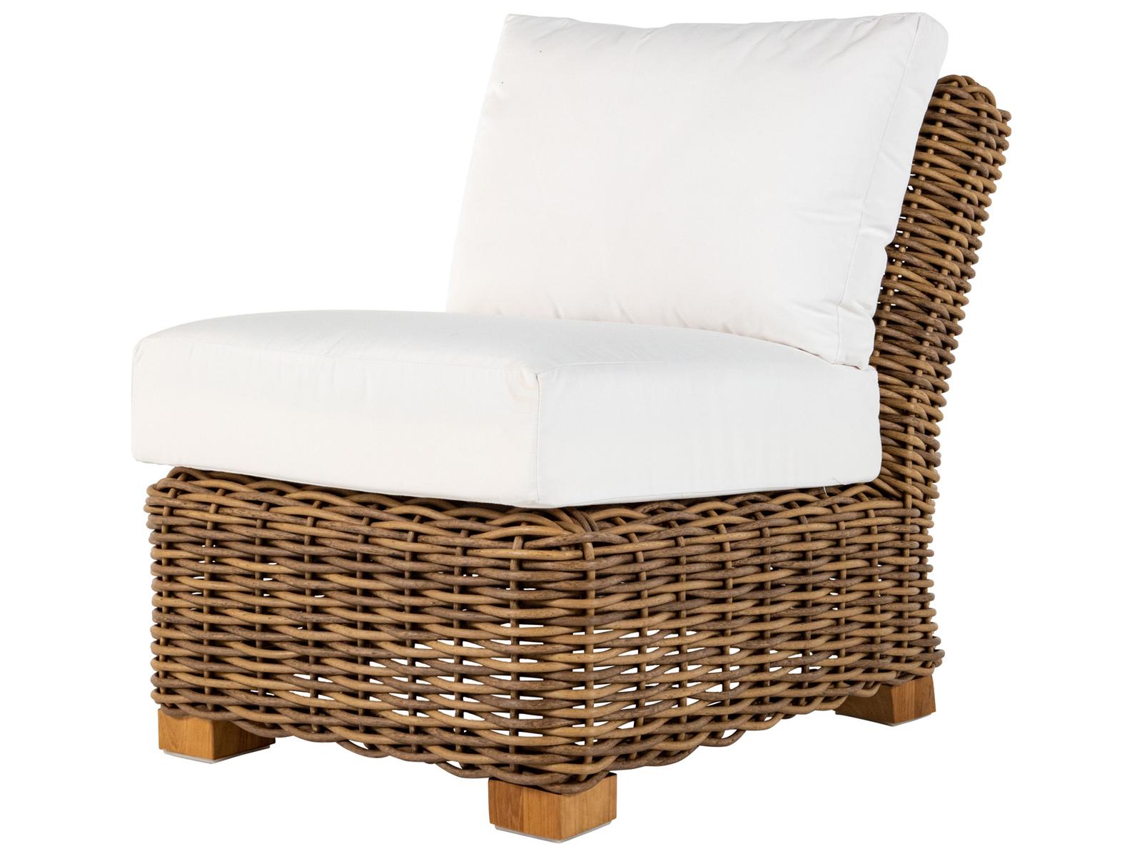 Summer Classics Montauk Wicker Raffia Slipper Outdoor Lounge Chair