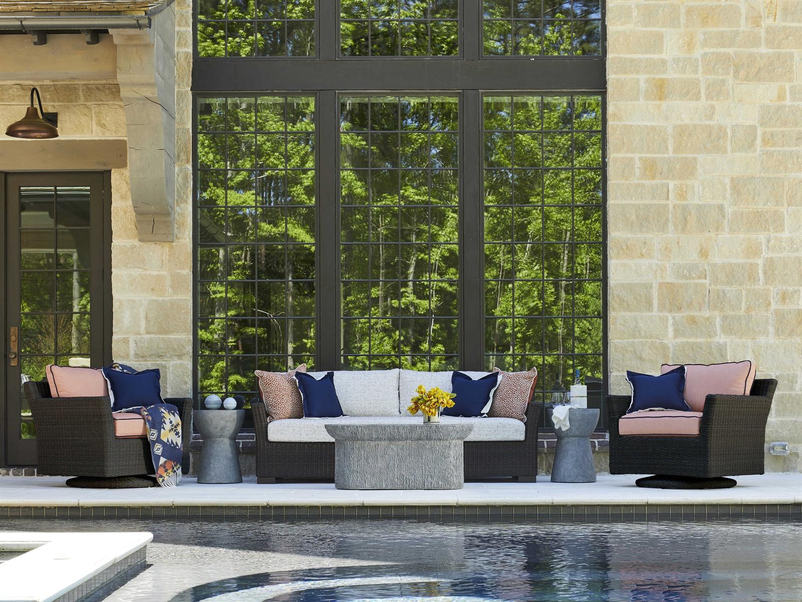 Summer Classics Club Woven Wicker Cushion Outdoor Patio Lounge Set