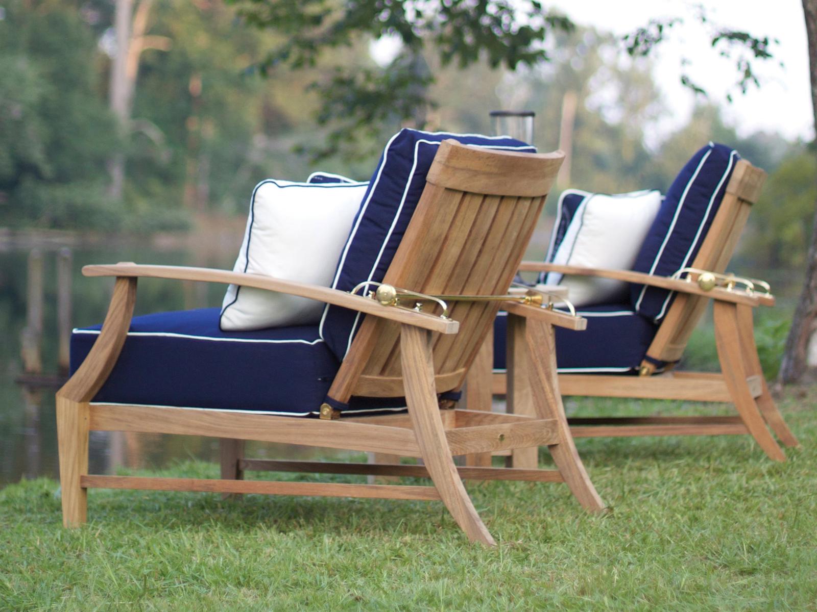 Summer Classics Croquet Teak Outdoor Patio Lounge Set