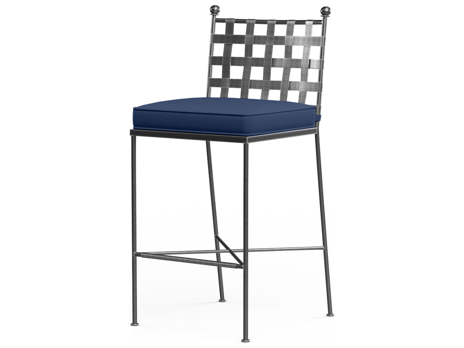 Sunset West Provence Wrought Iron Outdoor Patio Bar Stool