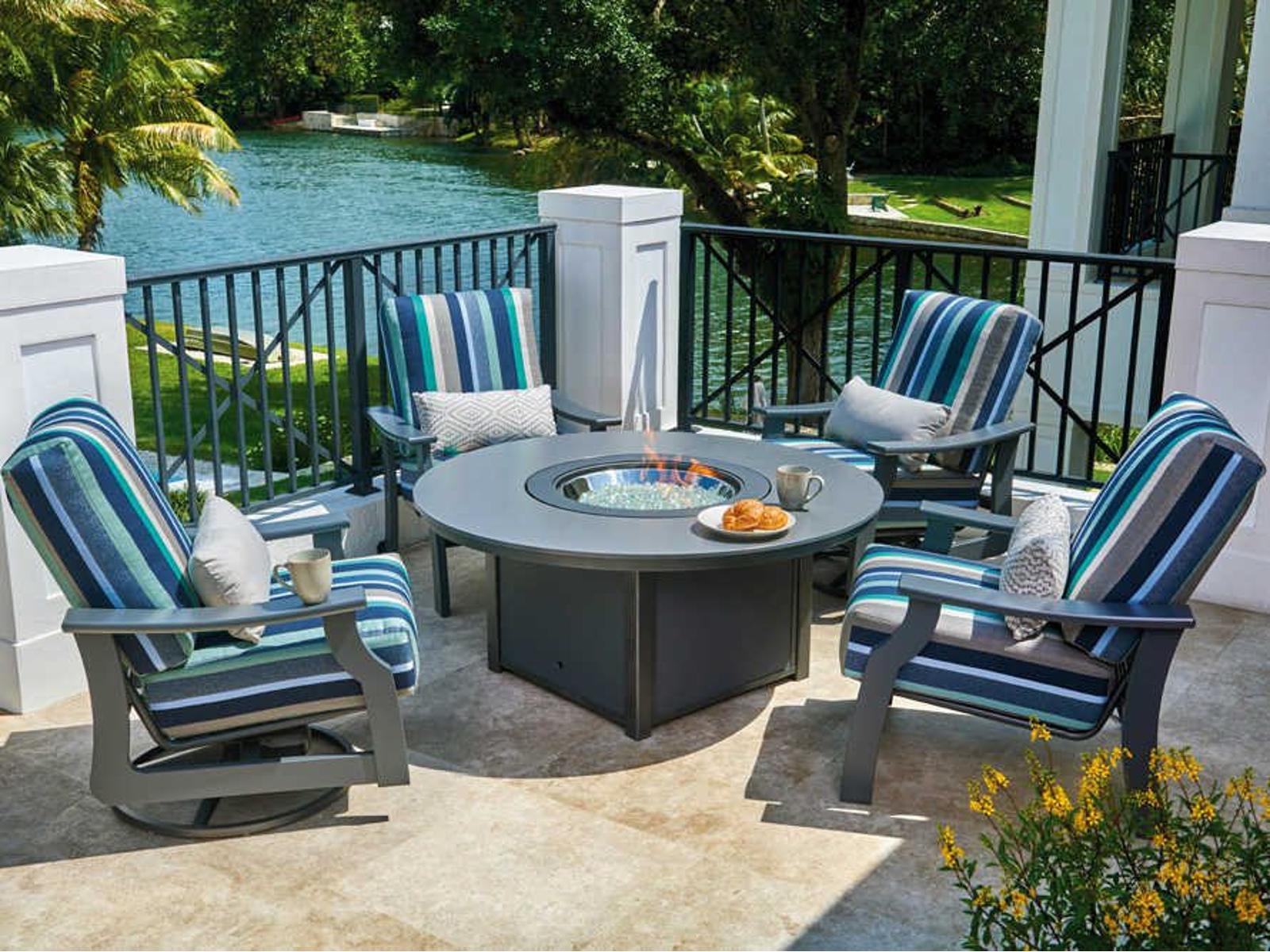 Telescope Casual St. Catherine Marine Grade Polymer Cushion Fire Pit Lounge Set