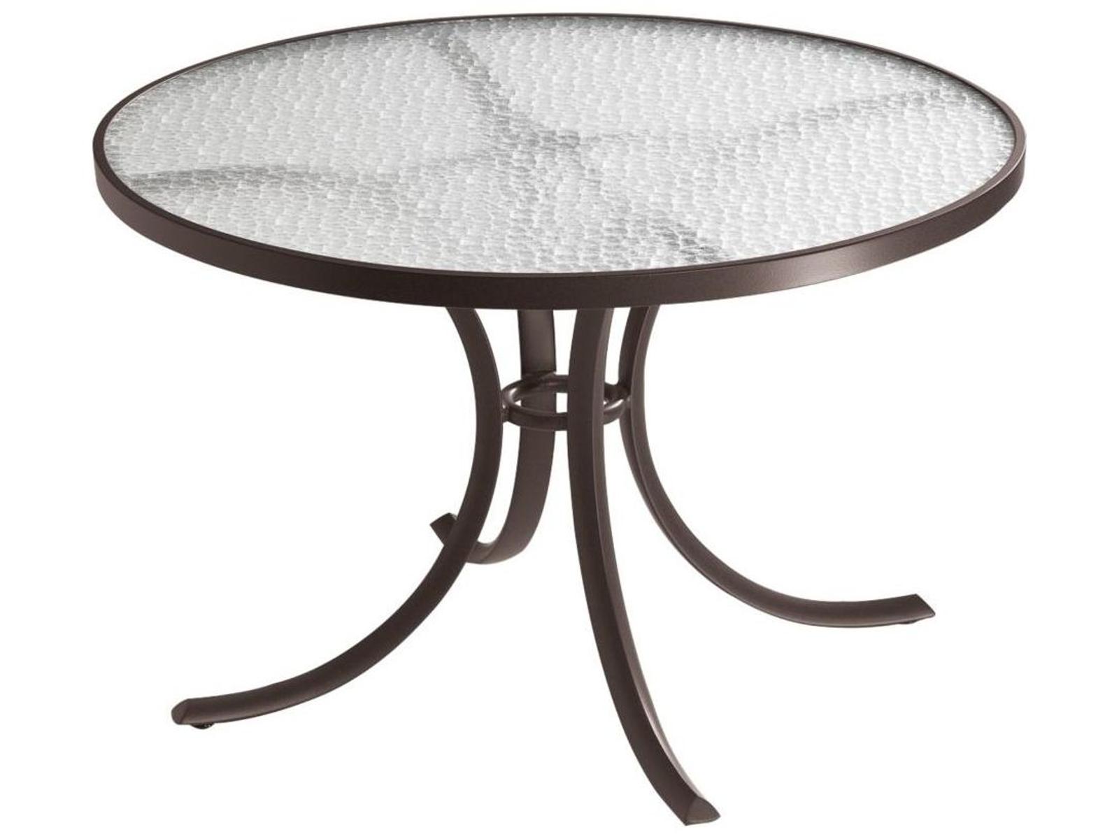 Tropitone Acrylic 42-Inch Round Outdoor Dining Table with Umbrella Hole