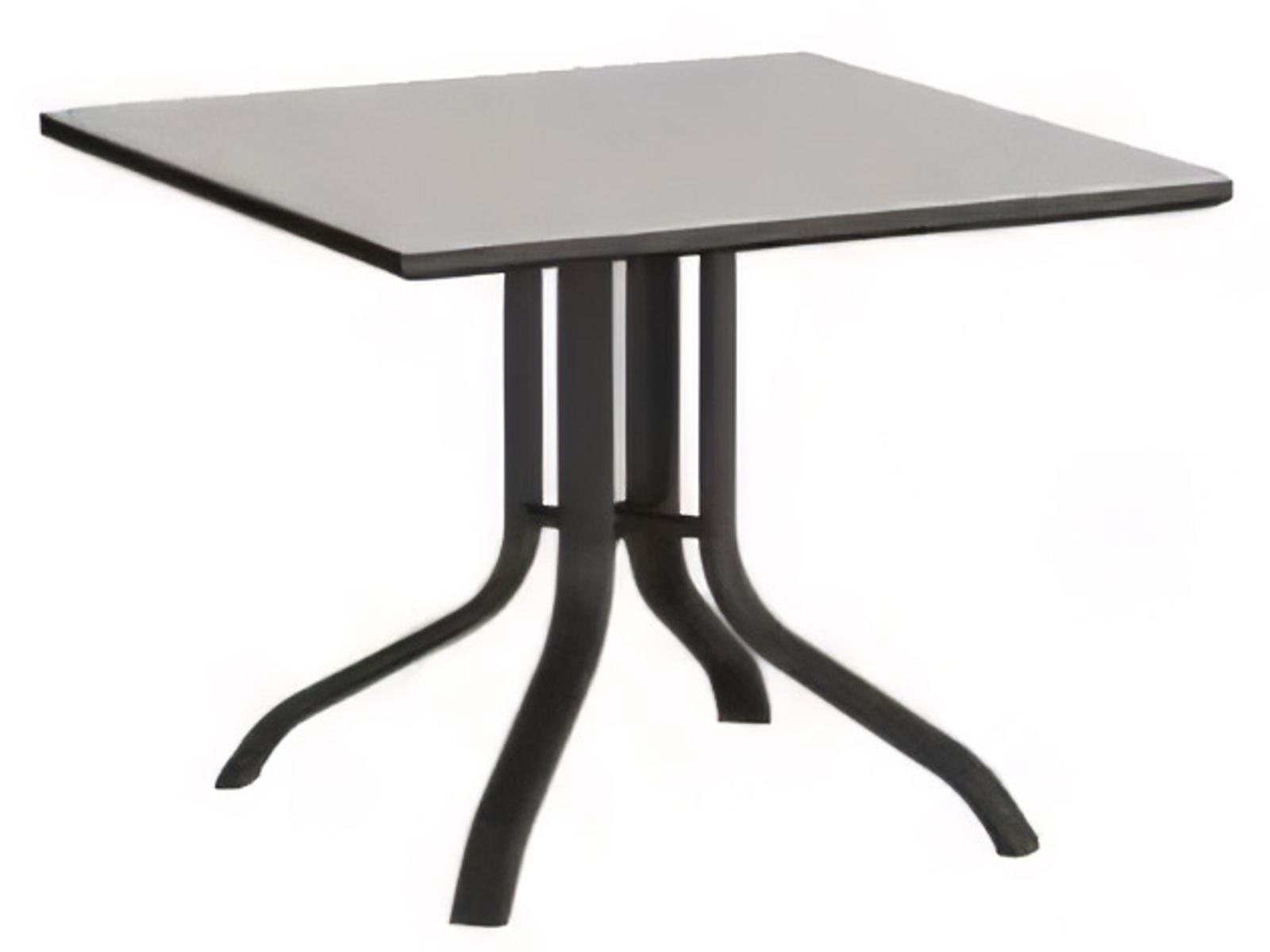 Tropitone Horizon Solid Aluminum Square Metal Patio Dining Table with Umbrella Hole