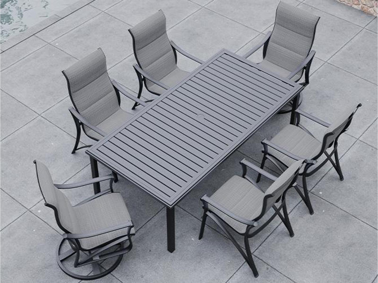 Tropitone Corsica Padded Sling Aluminum Outdoor Patio Dining Set