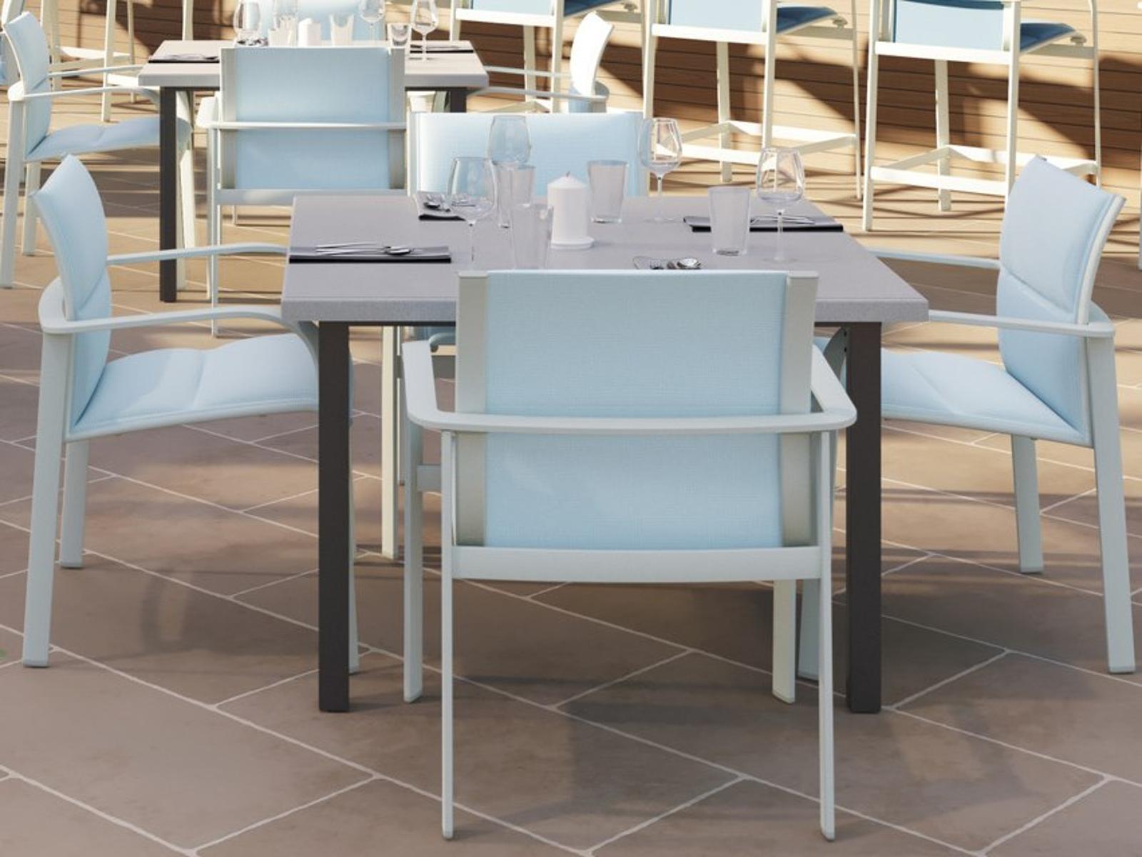 Tropitone Twist Padded Sling Aluminum Dining Set
