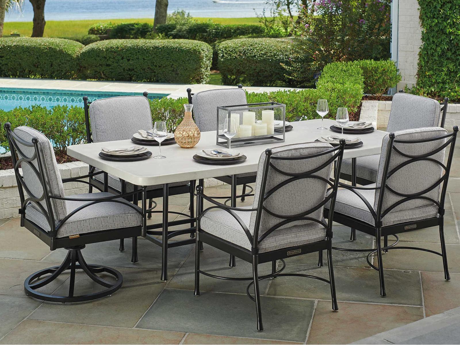 Tommy Bahama Swivel Rocker Dining Chair - Thumbnail 4