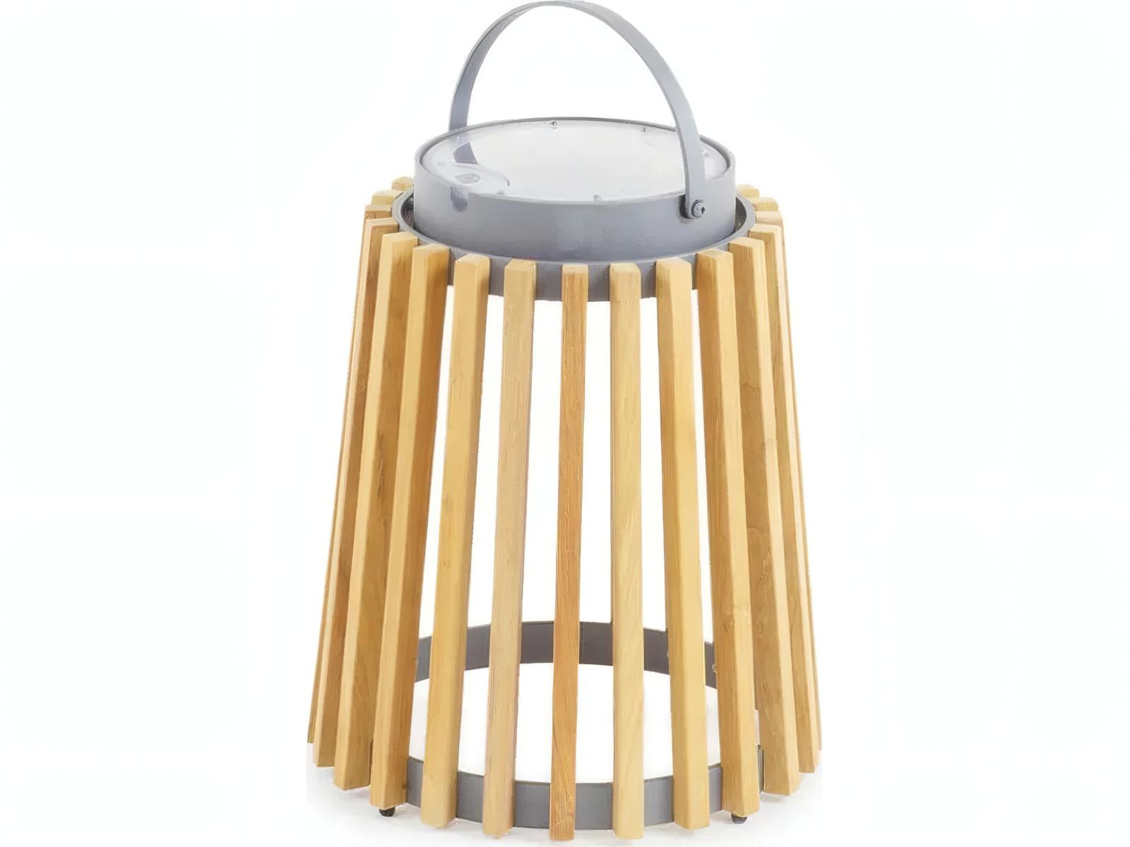 UnoPiu Solare Lamp in Teak and Graphite Aluminium