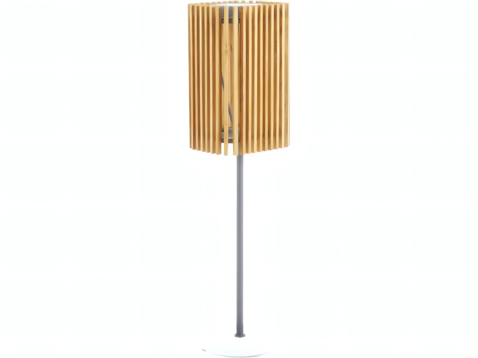 UnoPiu Solare Standing Lamp in Teak and Graphite Aluminum