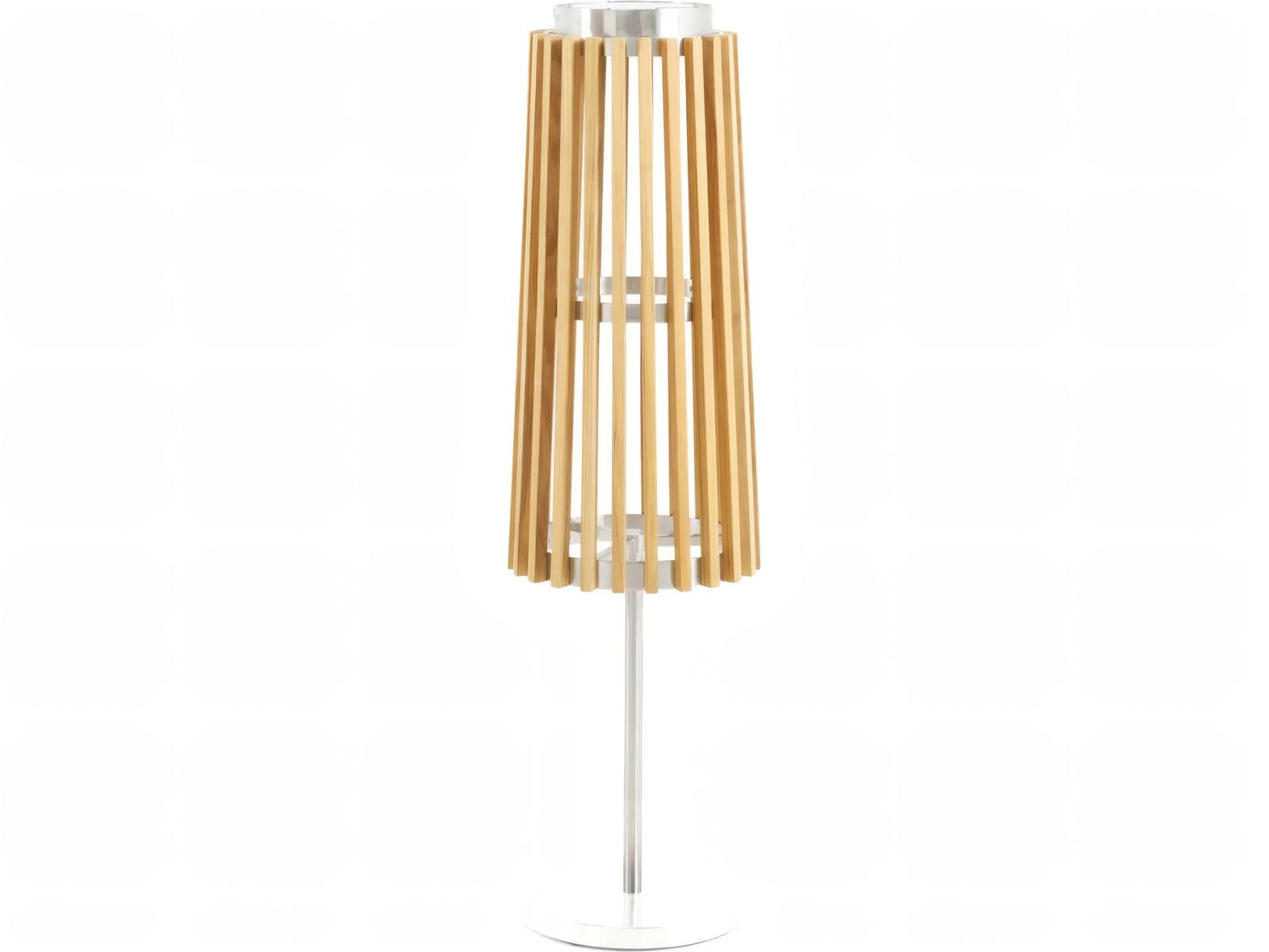 UnoPiu Solare Standing Lamp in Teak and Stainless Steel