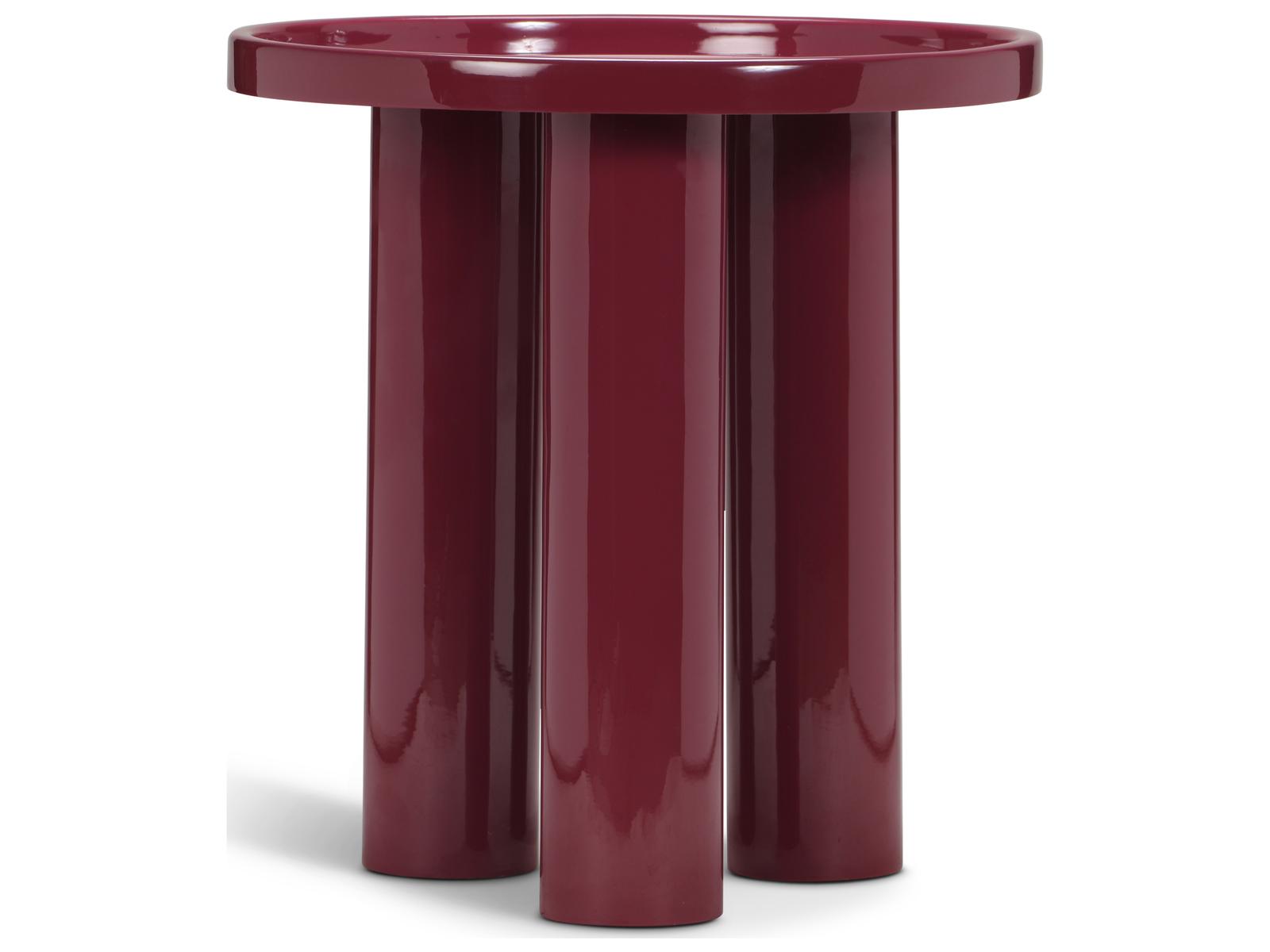 Urbia Eclat Sofia Enamel Round Metal Plum End Table