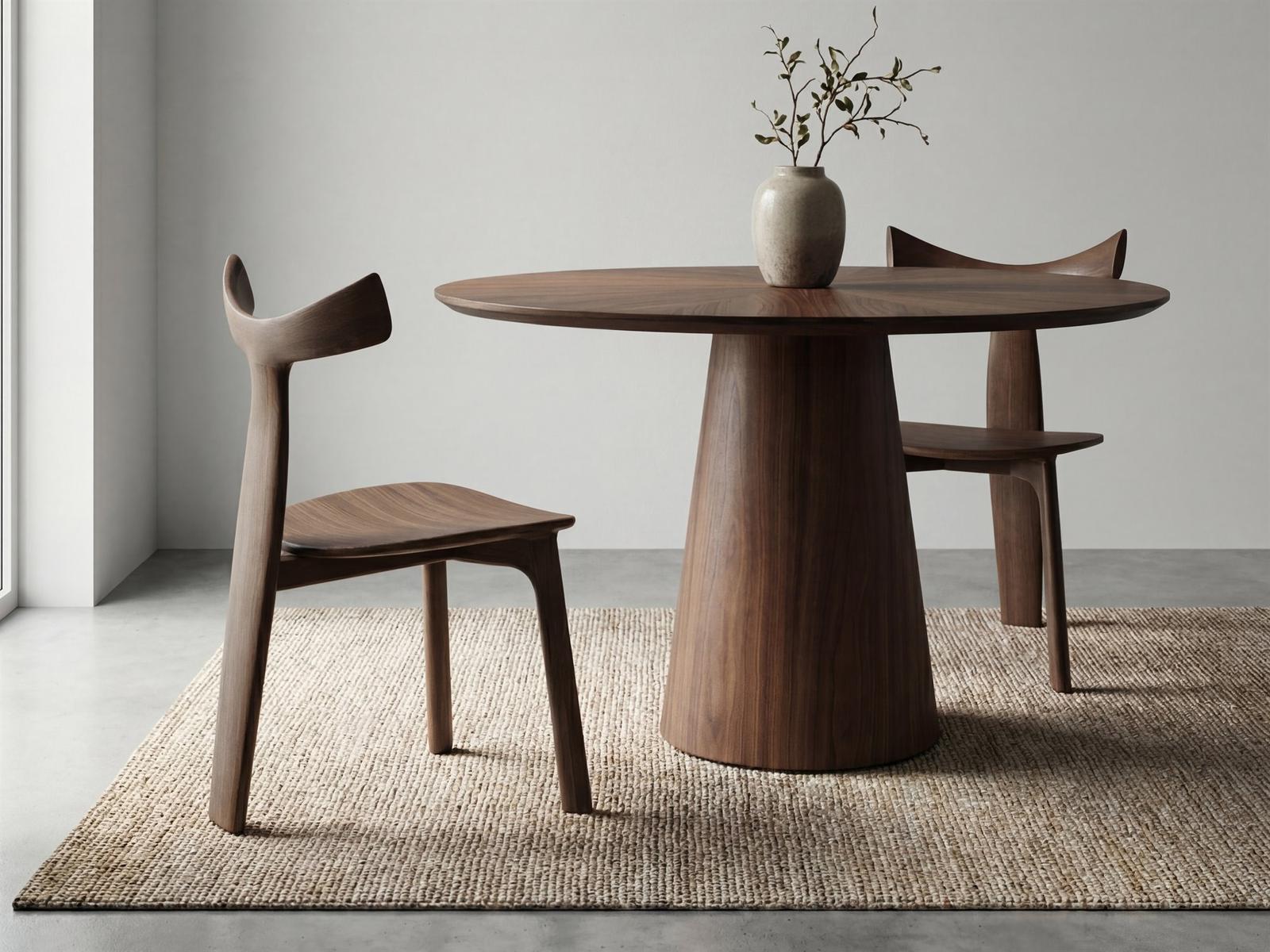 Urbia Modern Brazillian Walnut Wood Dining Room Set