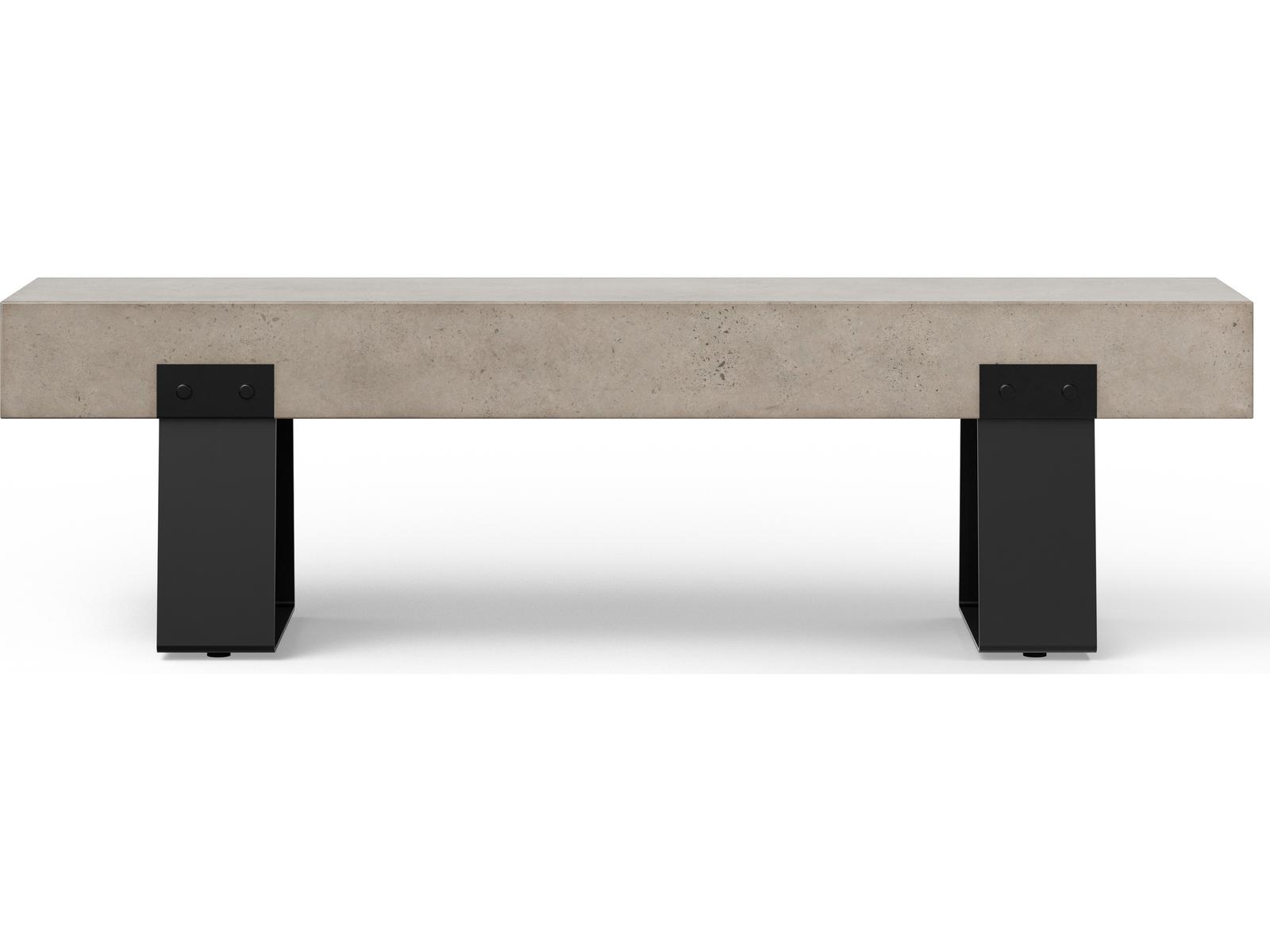 Urbia Industrial Concrete Dark Grey Black Accent Bench